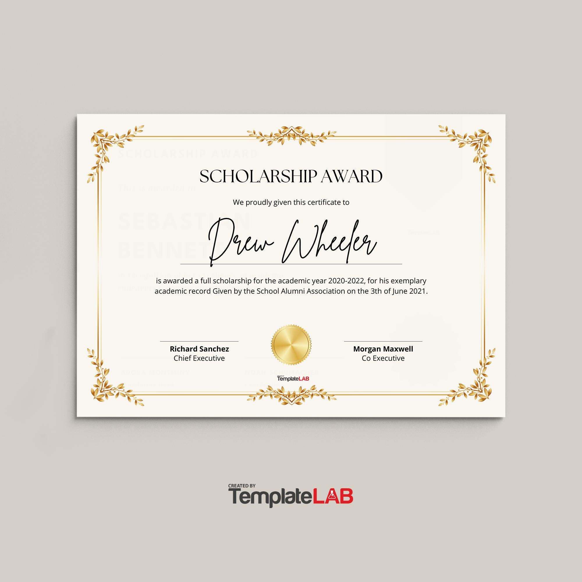 Scholarship Certificate Templates Free Download
