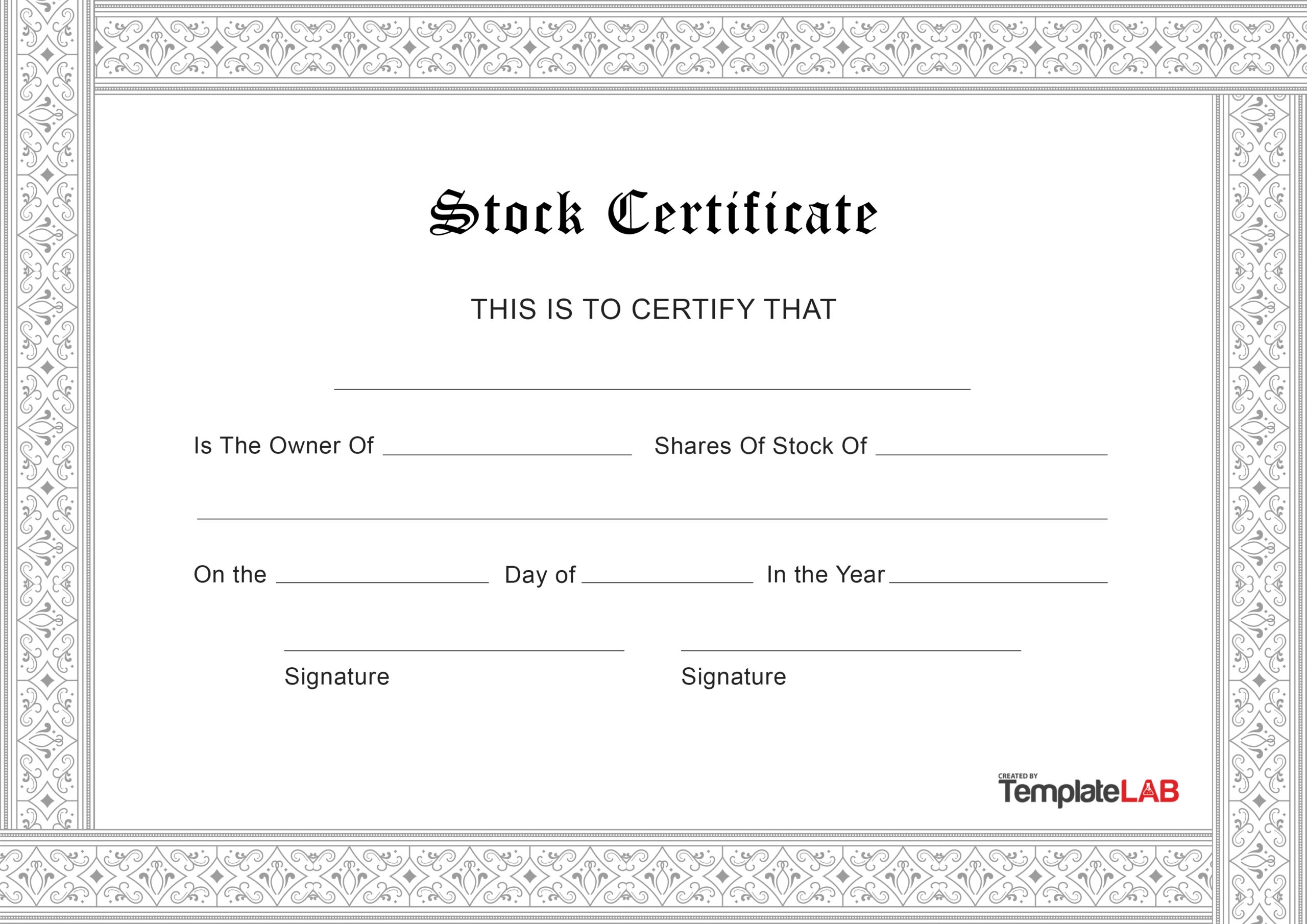 19 Free Stock Certificate Templates Word PDF TemplateLab