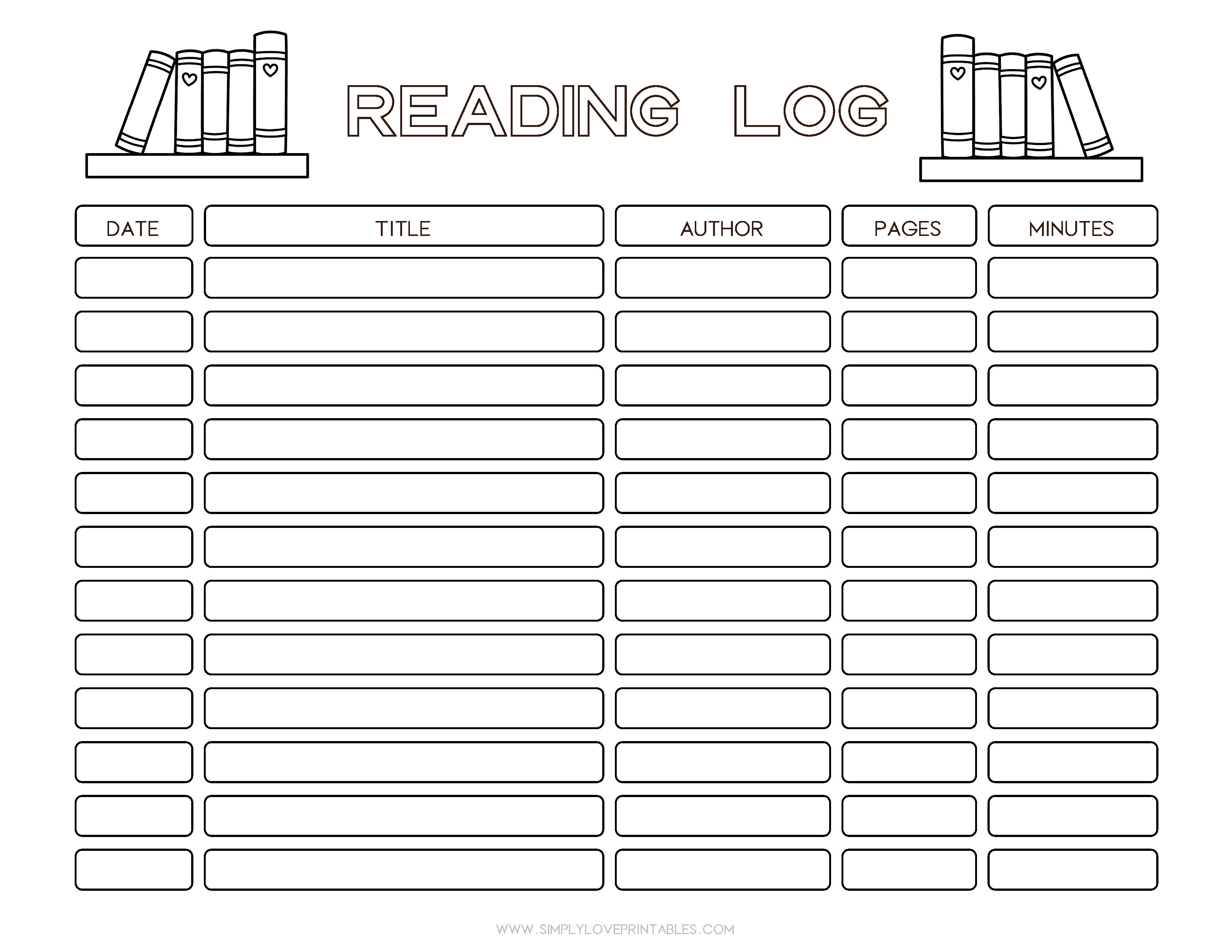 20 Free Printable Reading Logs For Kids Simply Love Printables