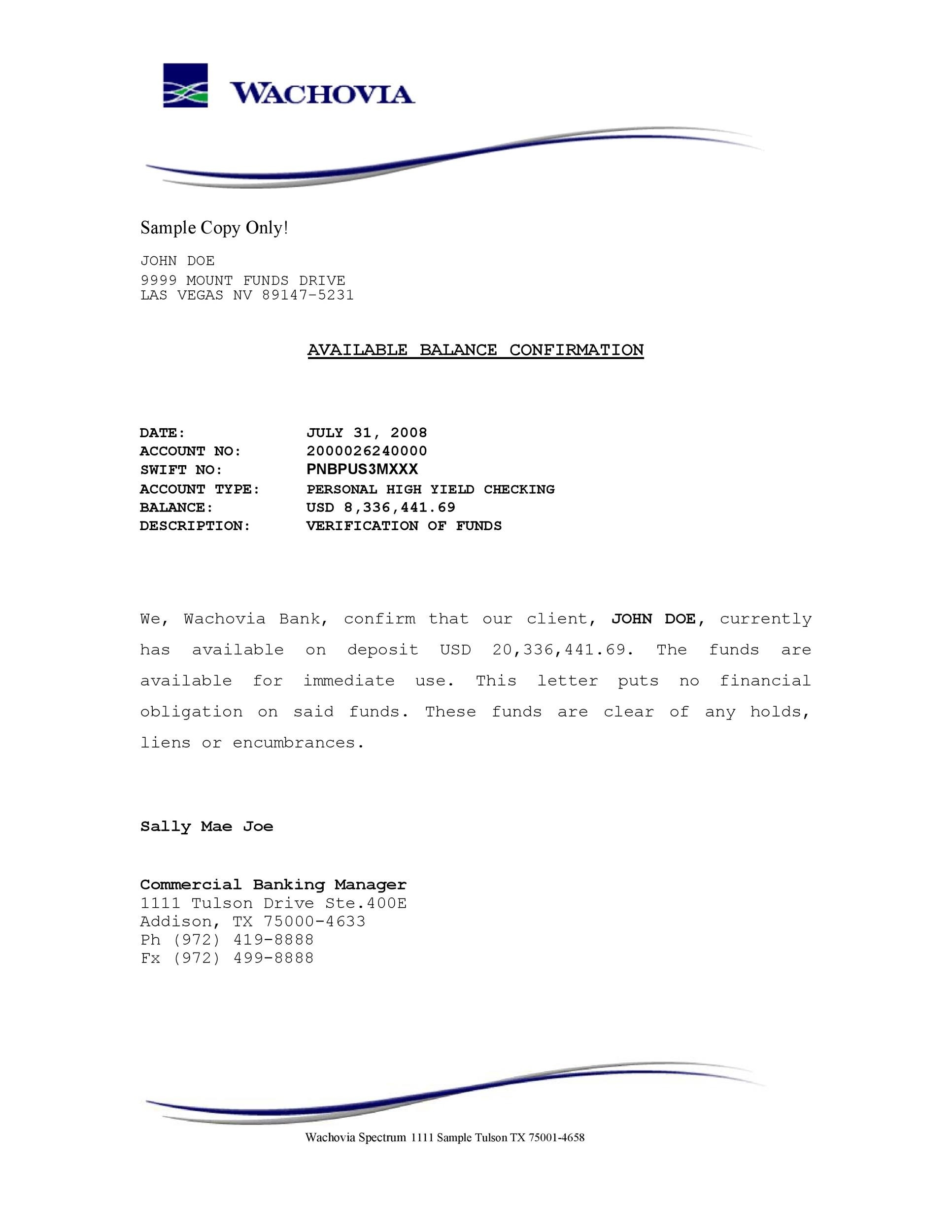 25 Best Proof Of Funds Letter Templates TemplateLab