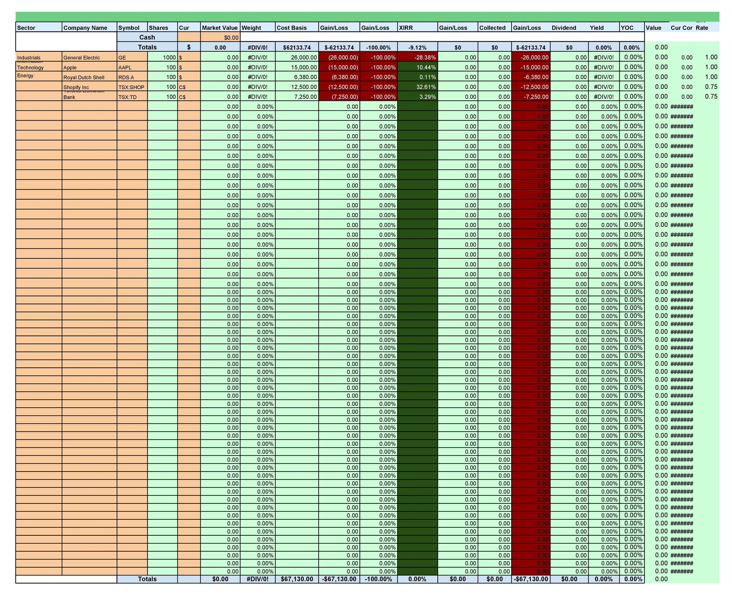 33 Free Investment Tracking Spreadsheets Excel TemplateLab