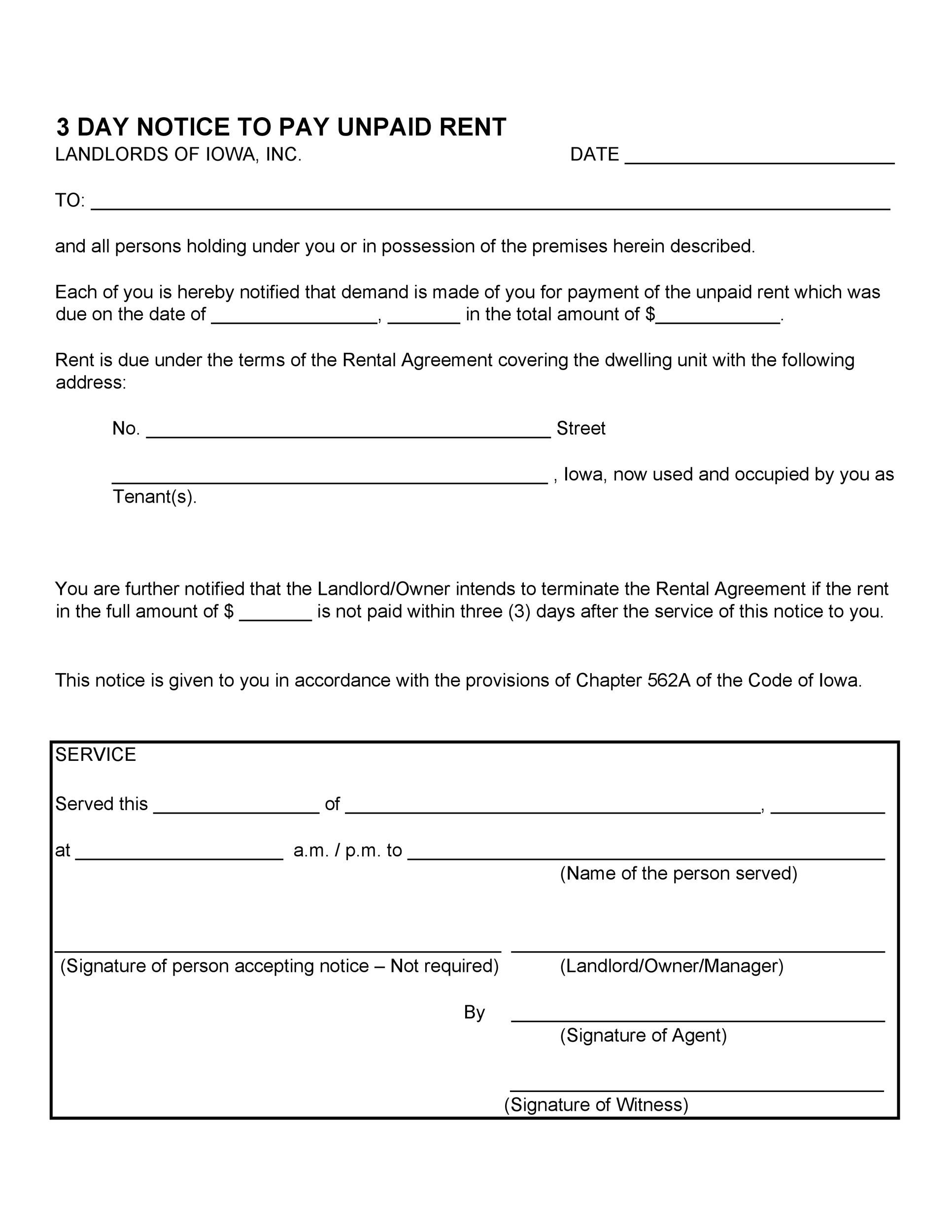 34 Printable Late Rent Notice Templates TemplateLab