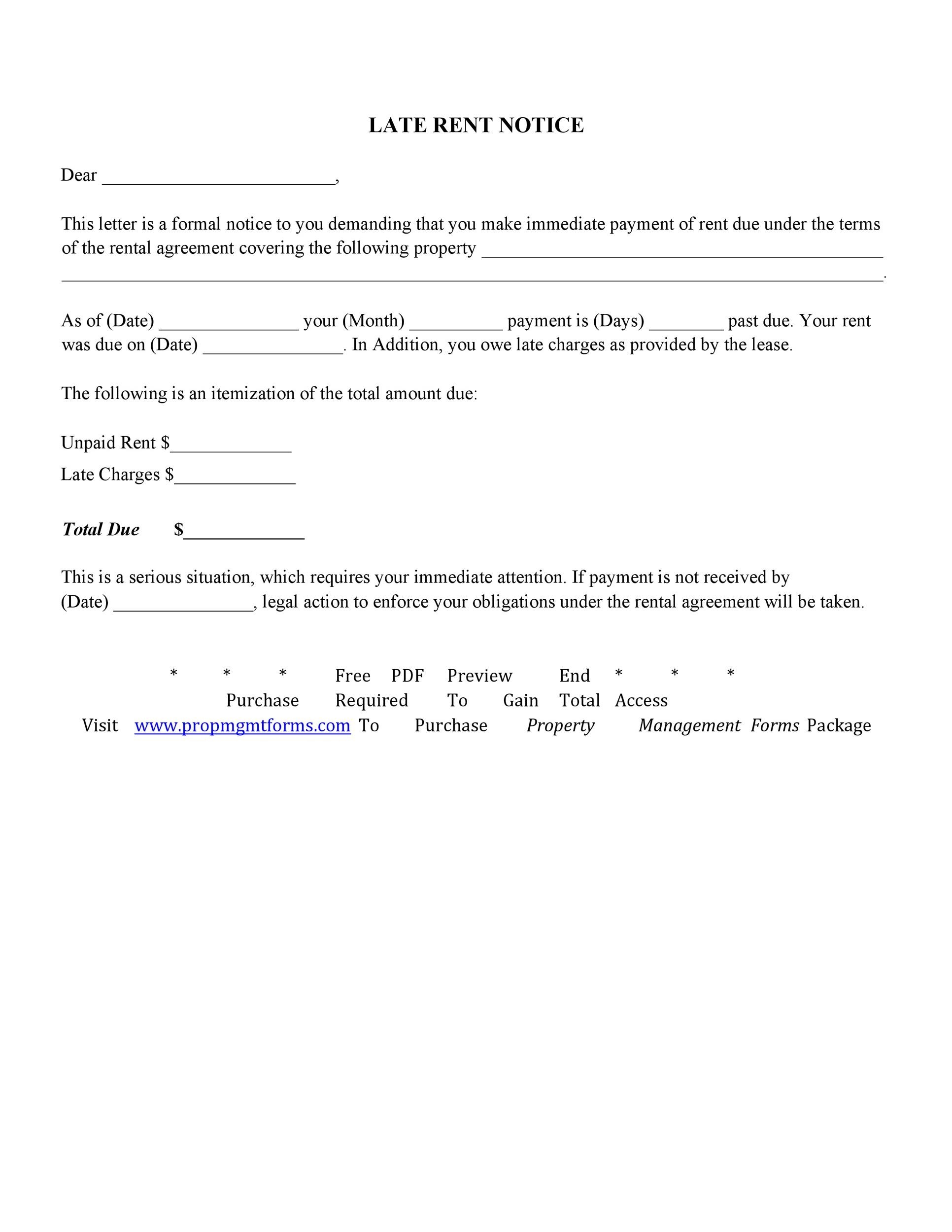 Past Due Rent Notice Template Pdf