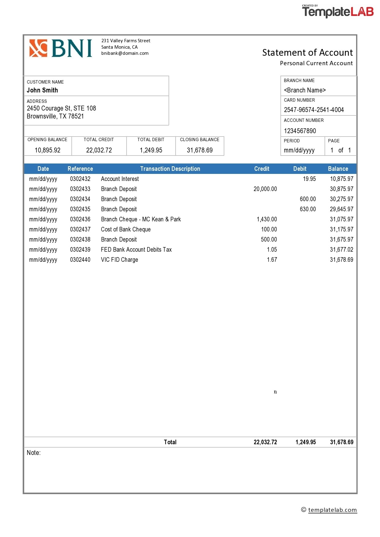 35 Editable Bank Statement Templates FREE TemplateLab