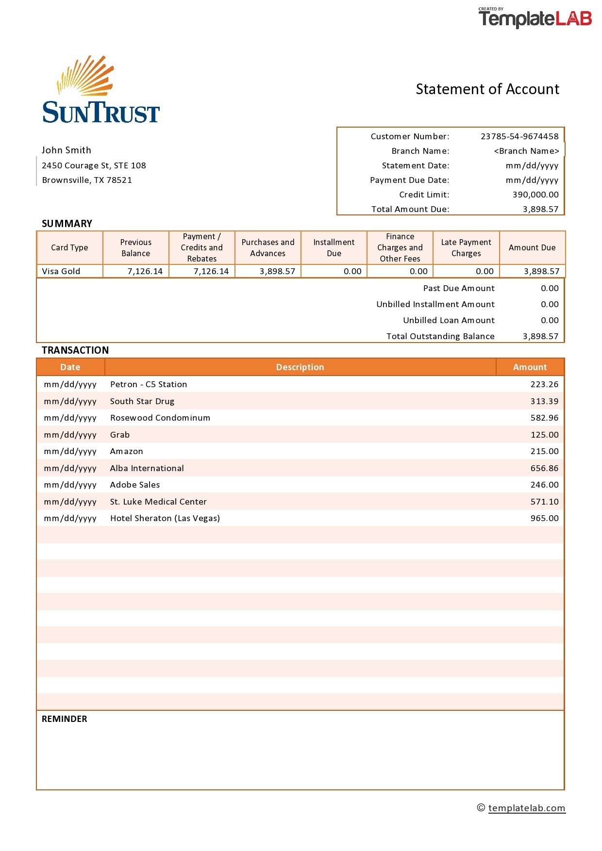 35 Editable Bank Statement Templates FREE TemplateLab