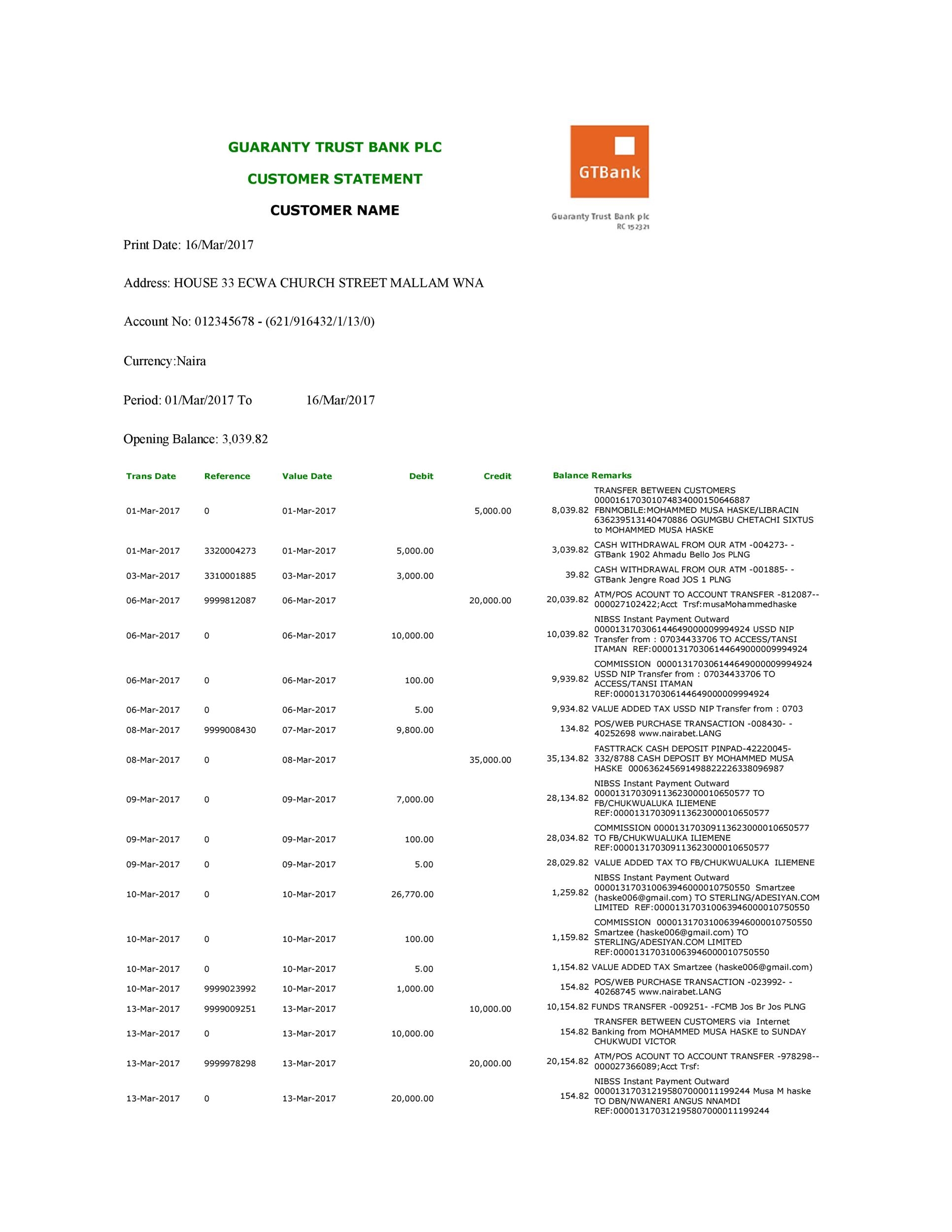 35 Editable Bank Statement Templates FREE TemplateLab