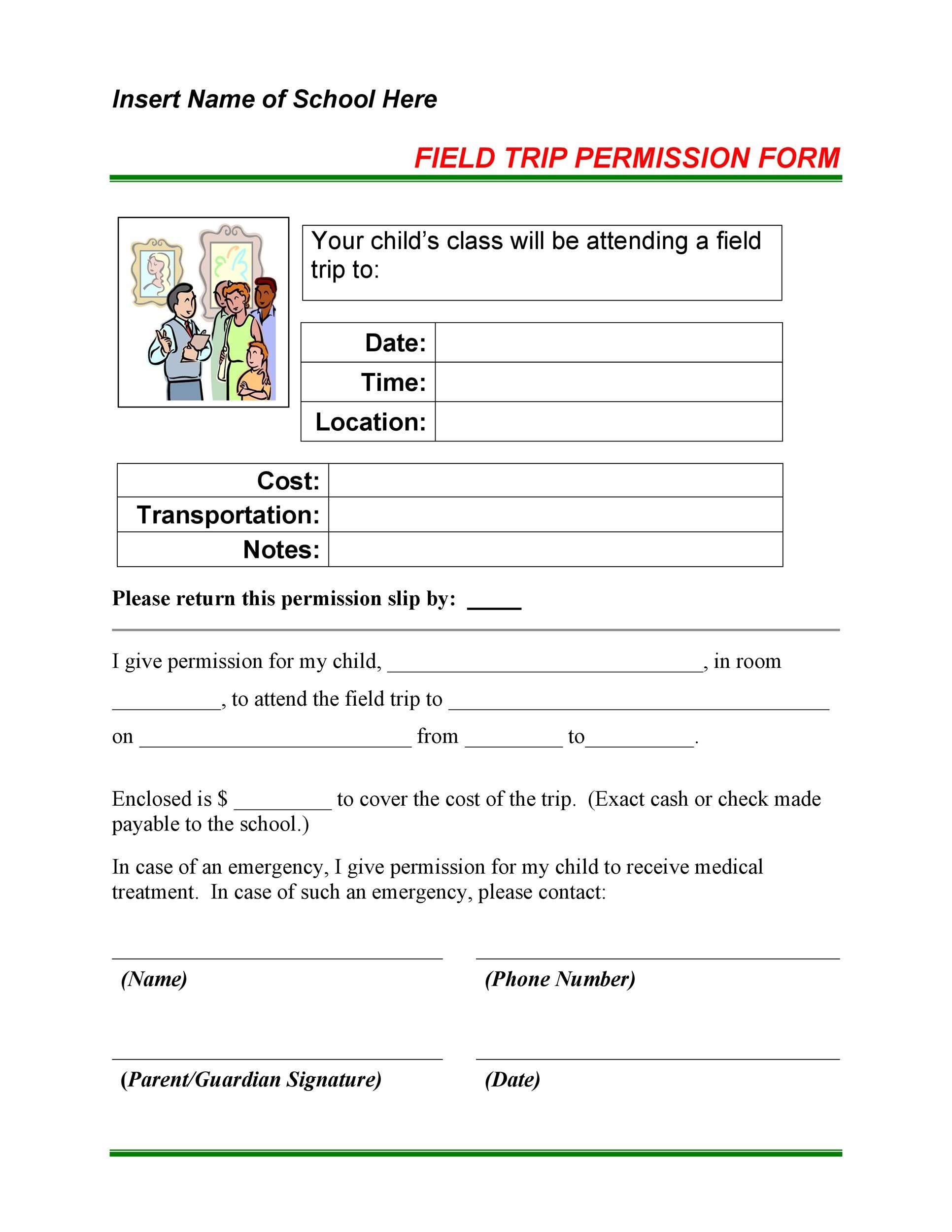 Field Trip Permission Slip Pdf