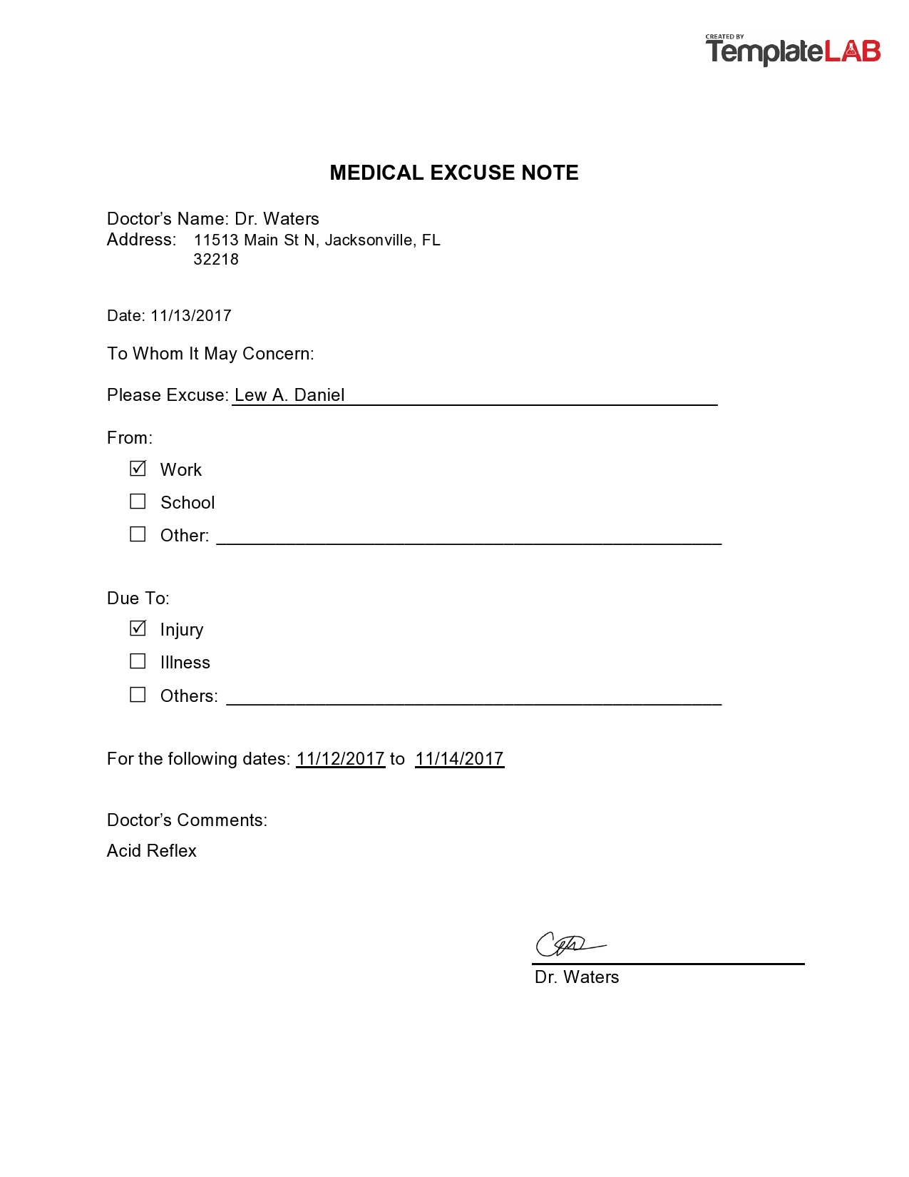 Dr Notes For Work Free