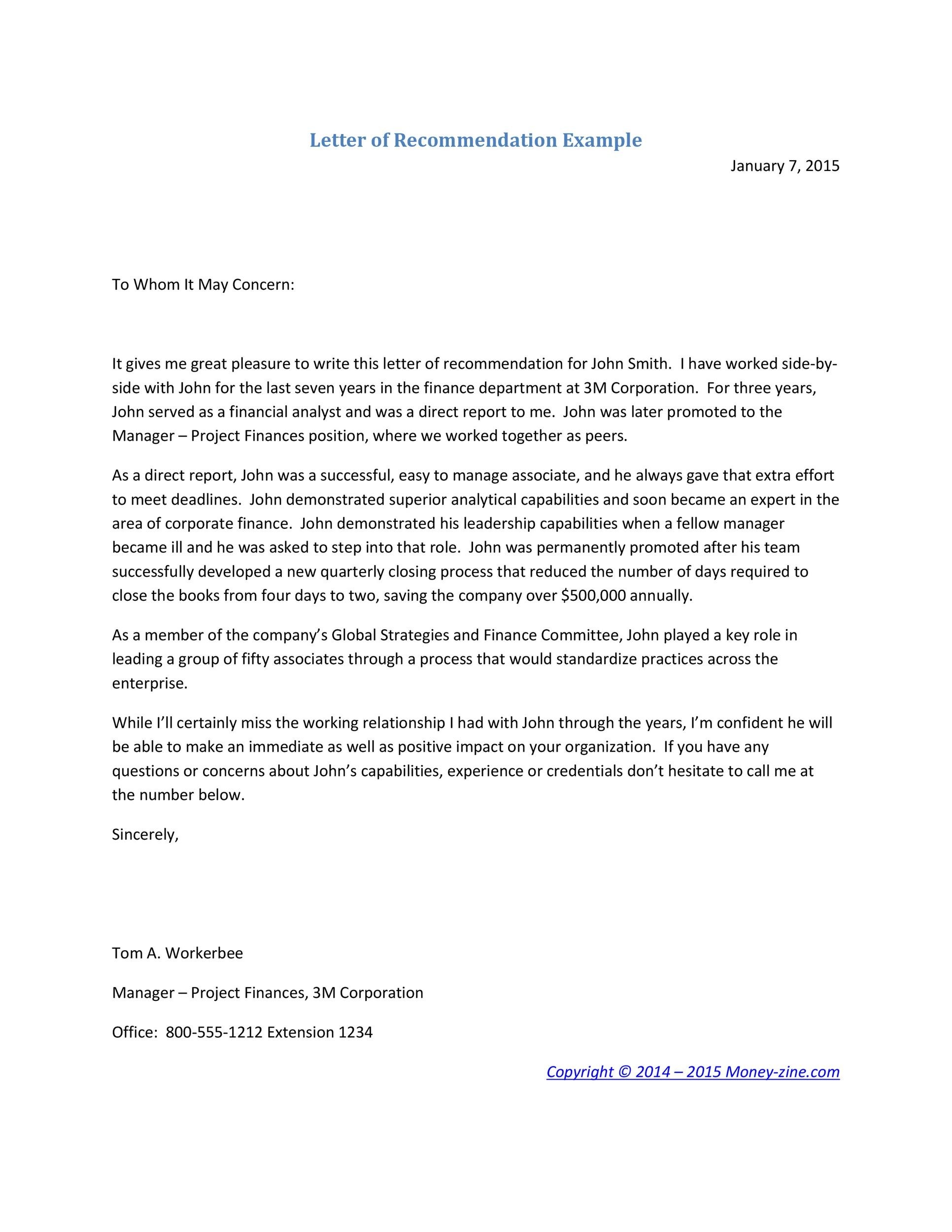 Letter Of Recommendation For Immigration For A Family Member