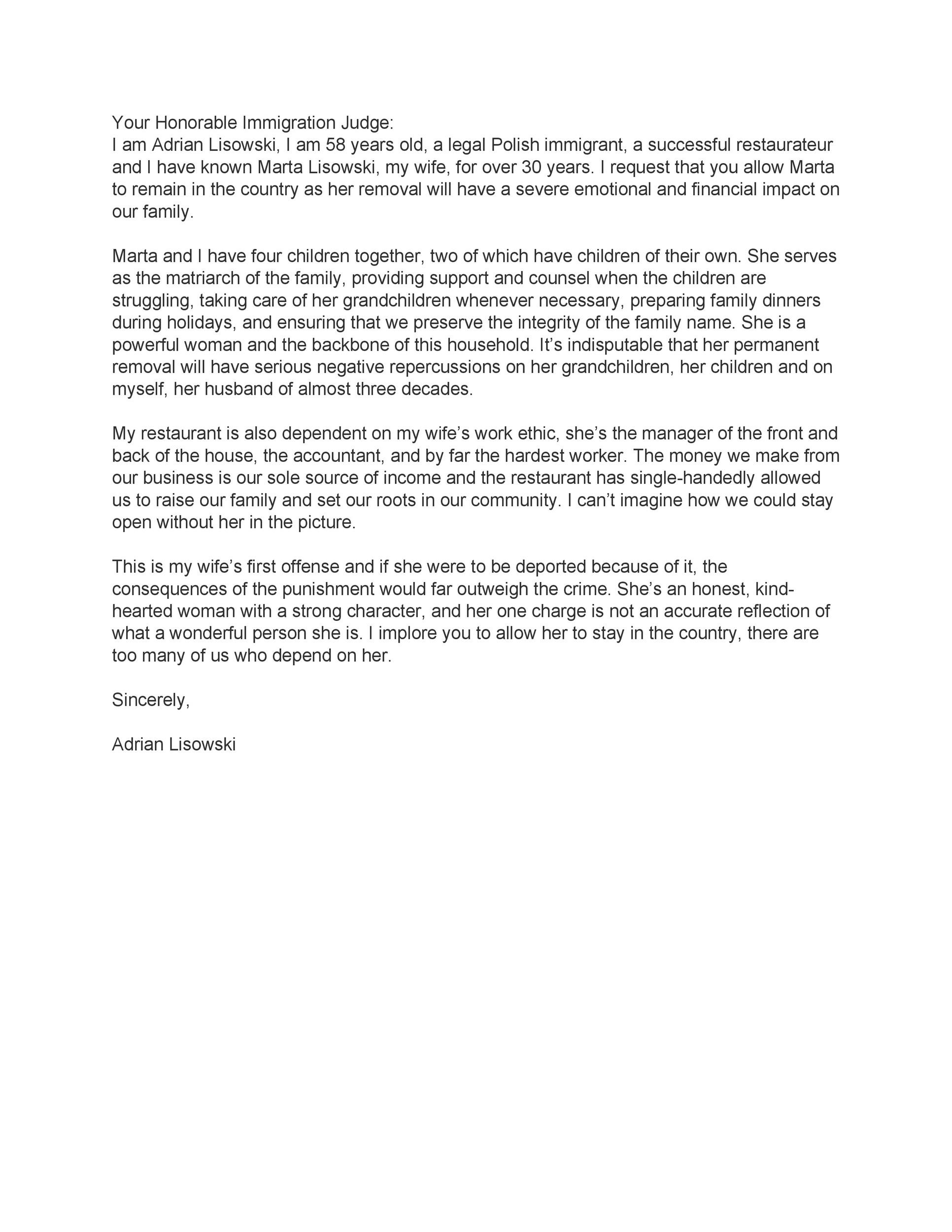 36 Free Immigration Letters Character Reference Letters For Immigration 