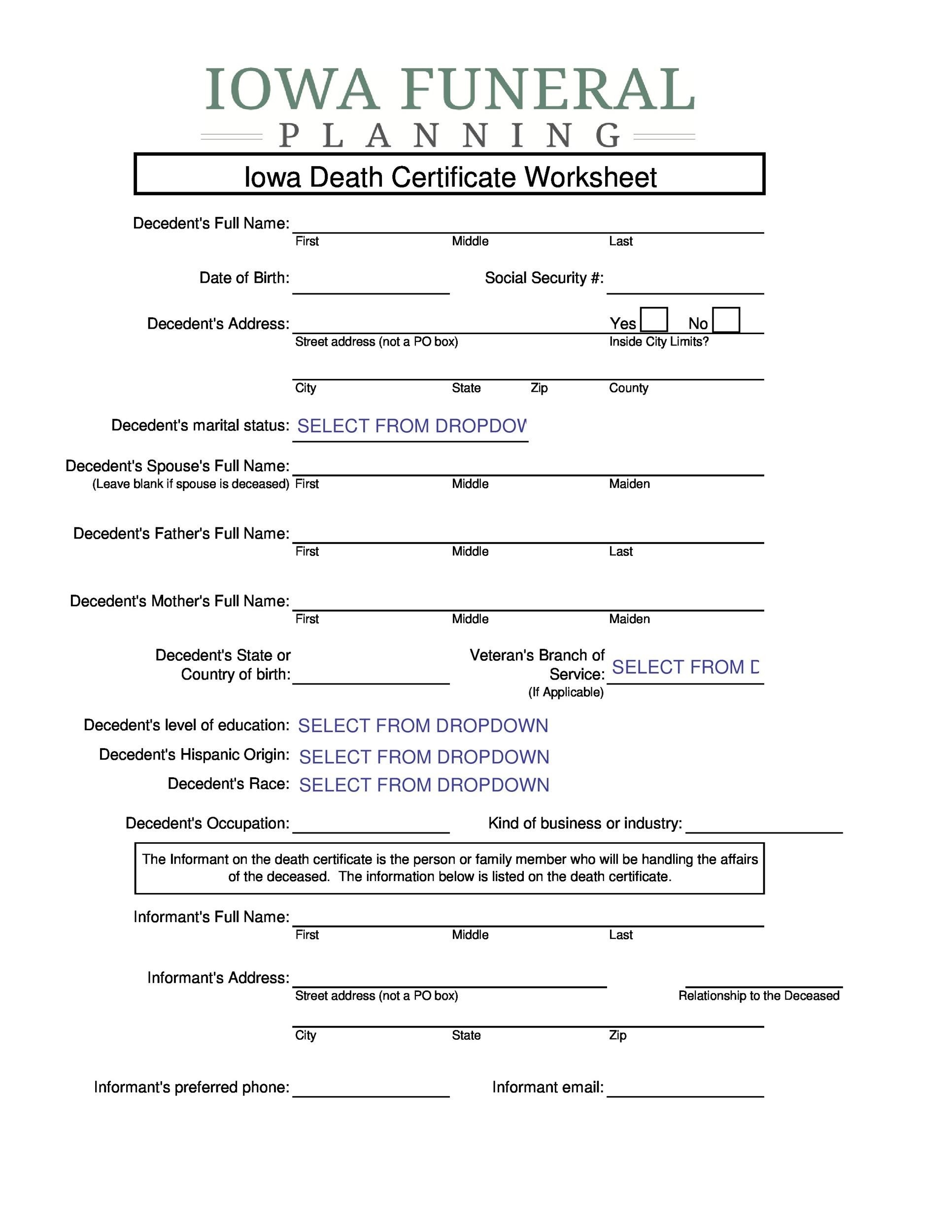 37 Blank Death Certificate Templates 100 FREE TemplateLab
