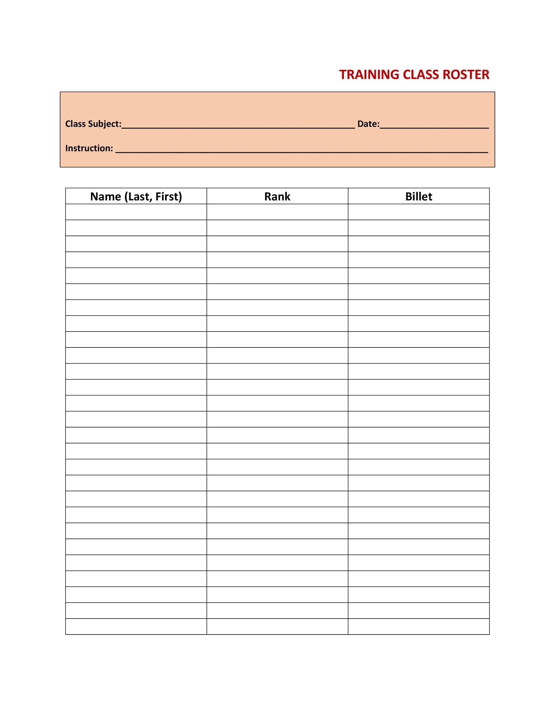 Class Roster Template Google Sheets Free
