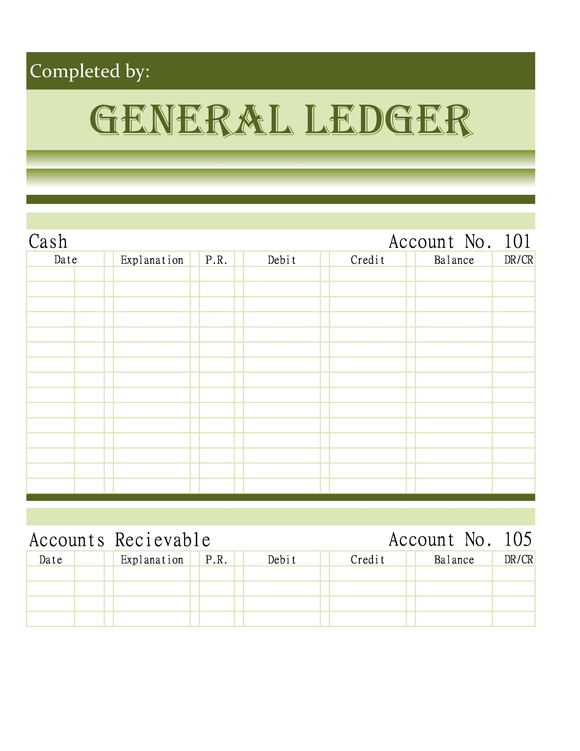 37 Perfect General Ledger Templates Excel Word TemplateLab