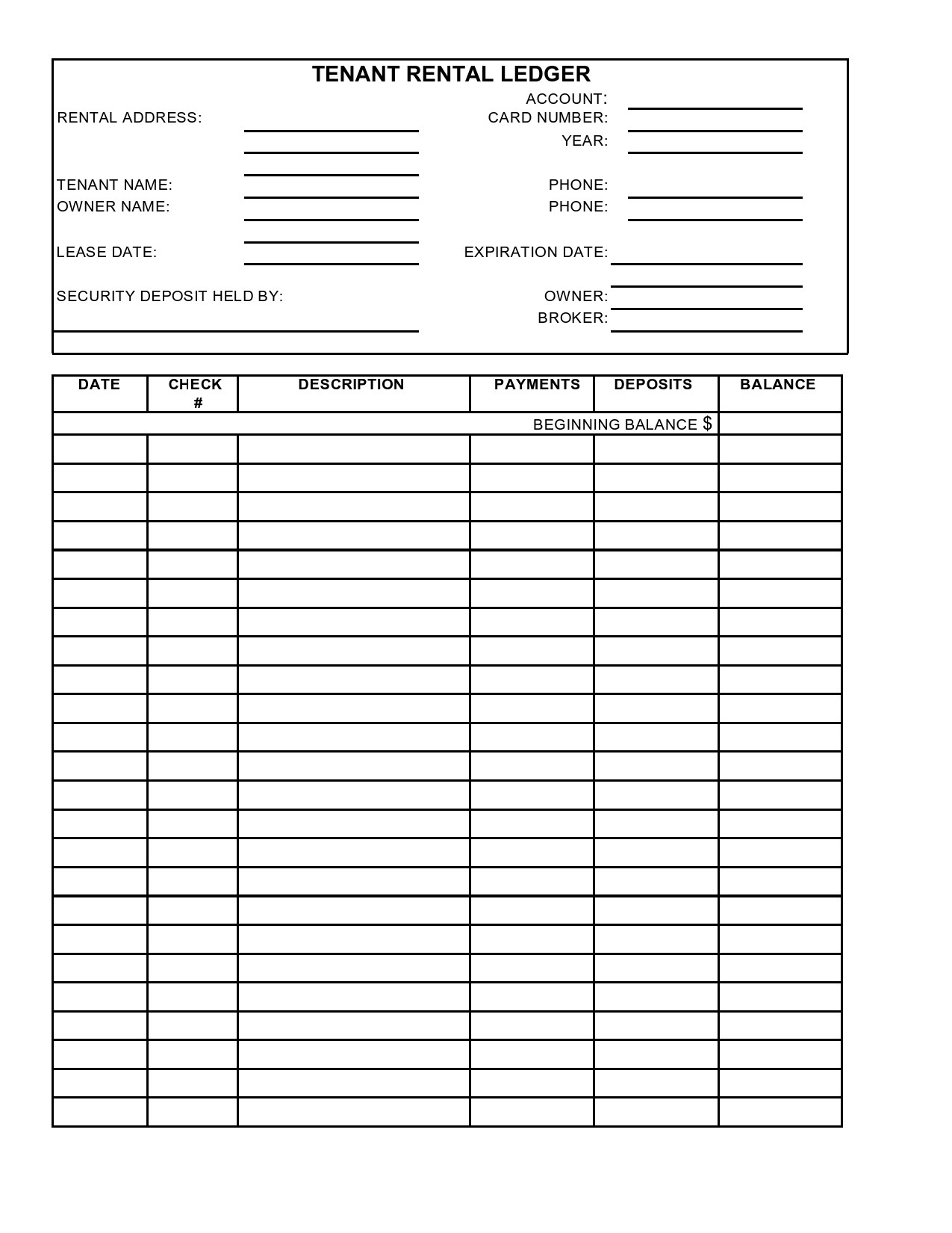 Past Due Rent Ledger Pdf