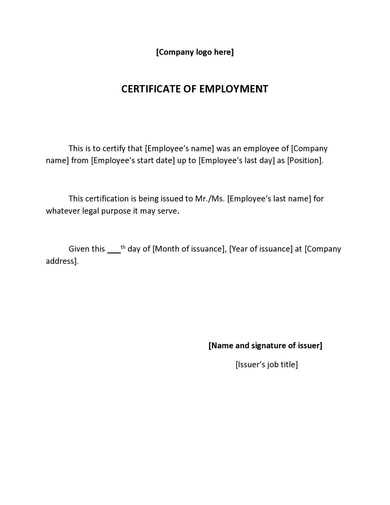 40 Best Certificate Of Employment Samples Free TemplateLab