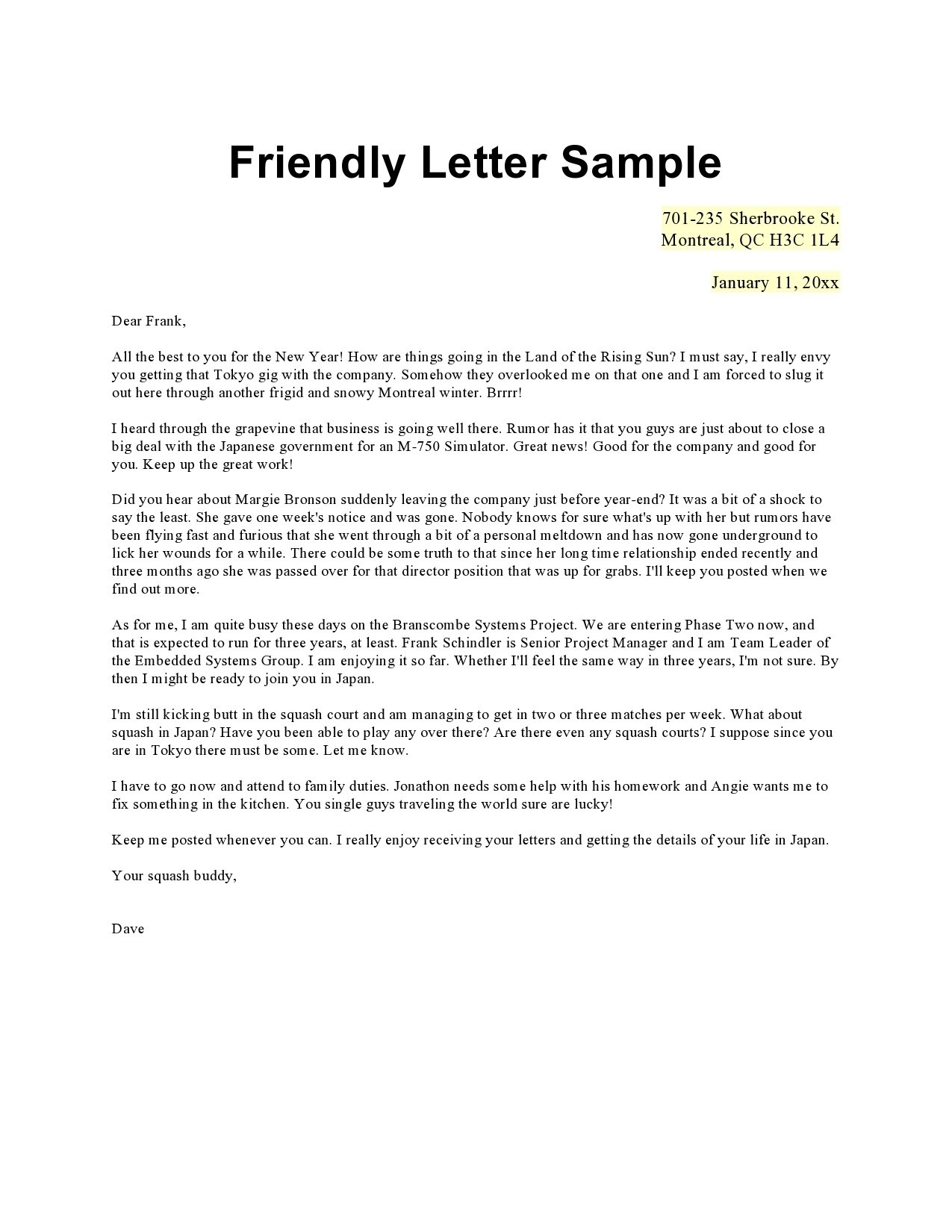 40 Best Friendly Letter Format Examples TemplateLab