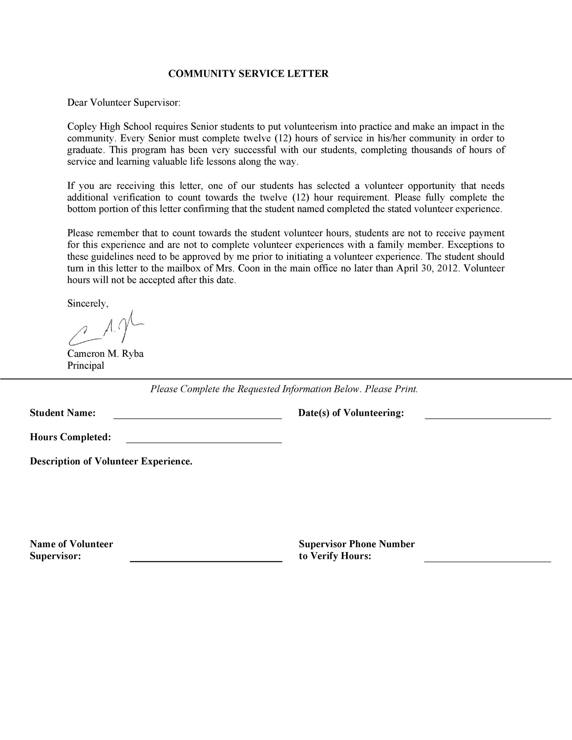 40 Free Community Service Letter Templates Examples 