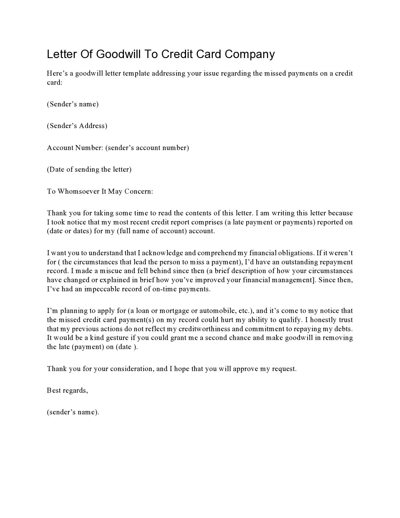 40 Free Goodwill Letter Templates Examples TemplateLab