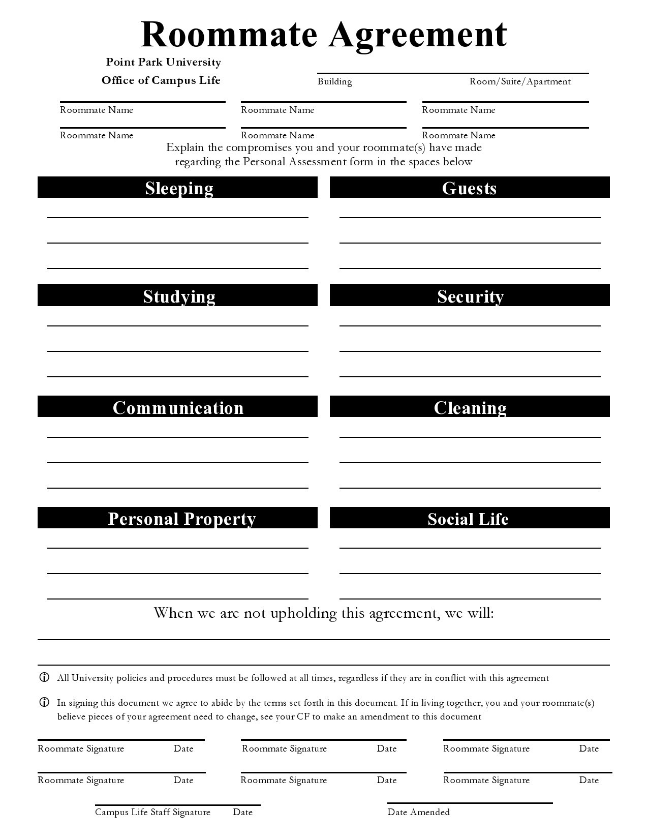 40 Free Roommate Agreement Templates Forms Word PDF 
