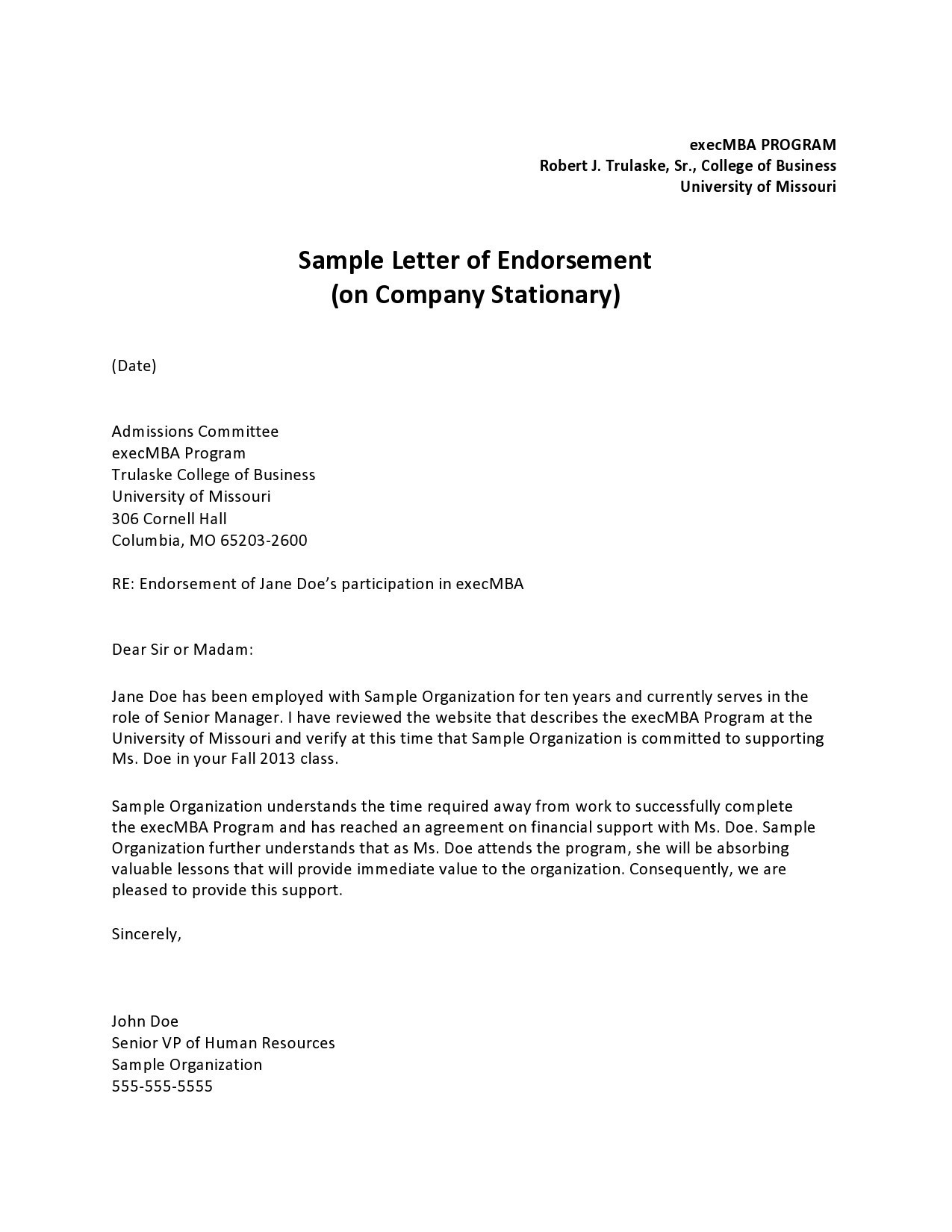 40 Perfect Endorsement Letters Free Examples TemplateLab