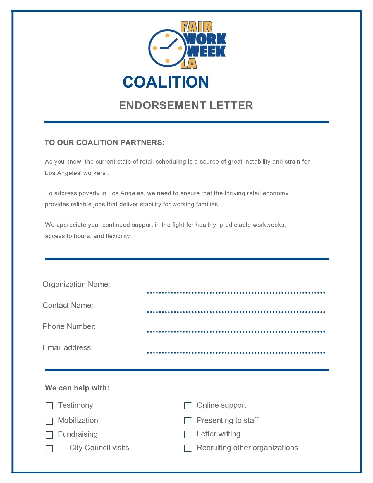 Letters Of Endorsement In Brief