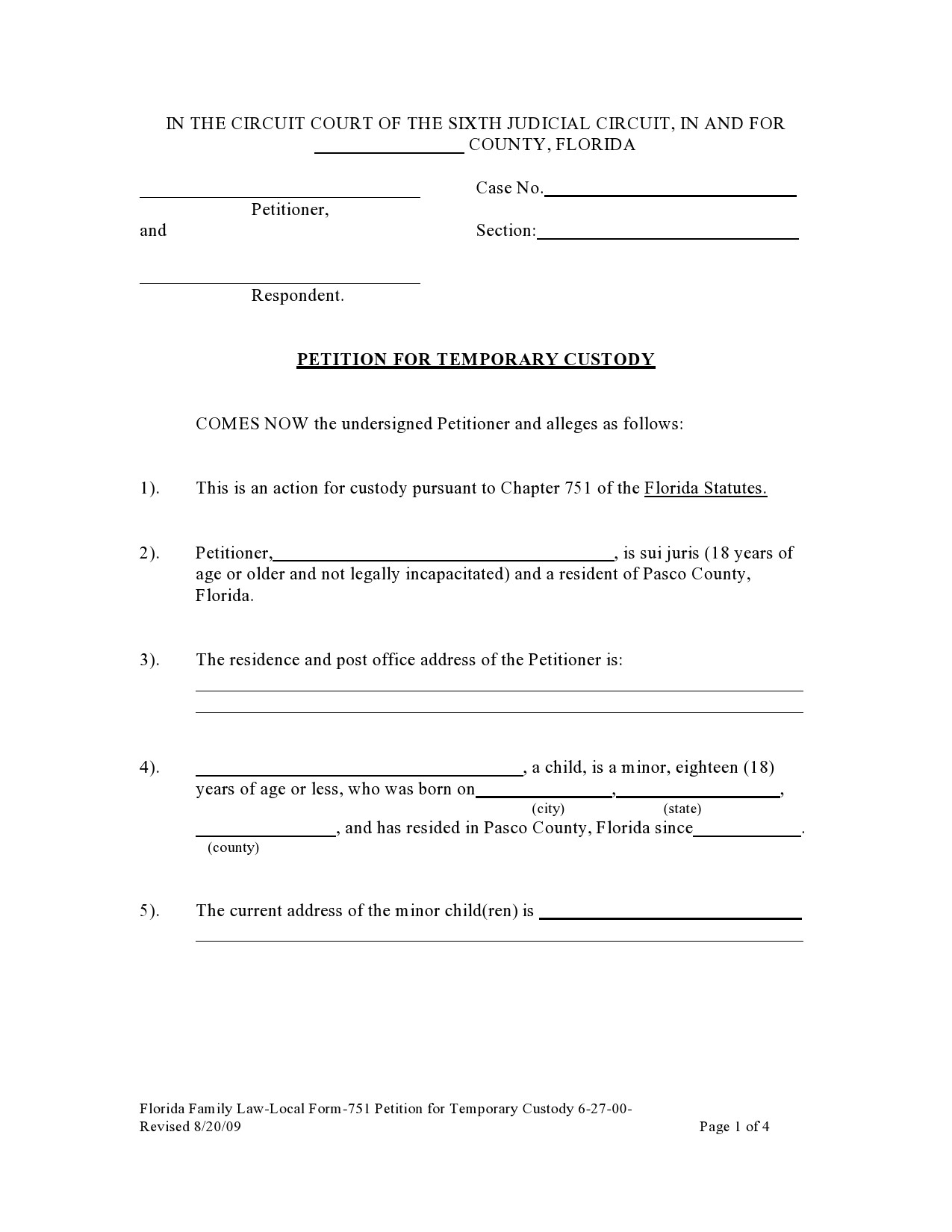 Free Temporary Guardianship Form Pdf