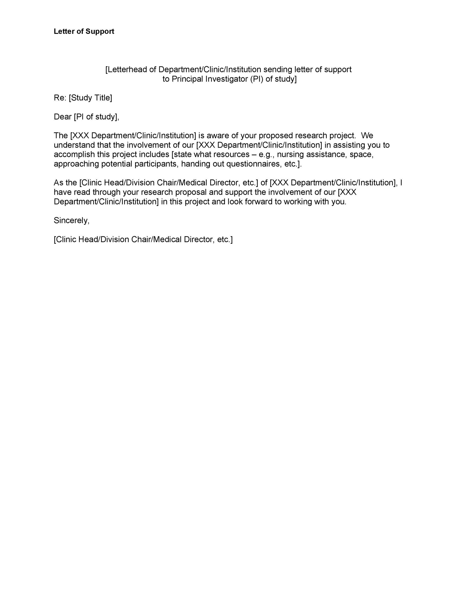40 Proven Letter Of Support Templates Financial For Grant 