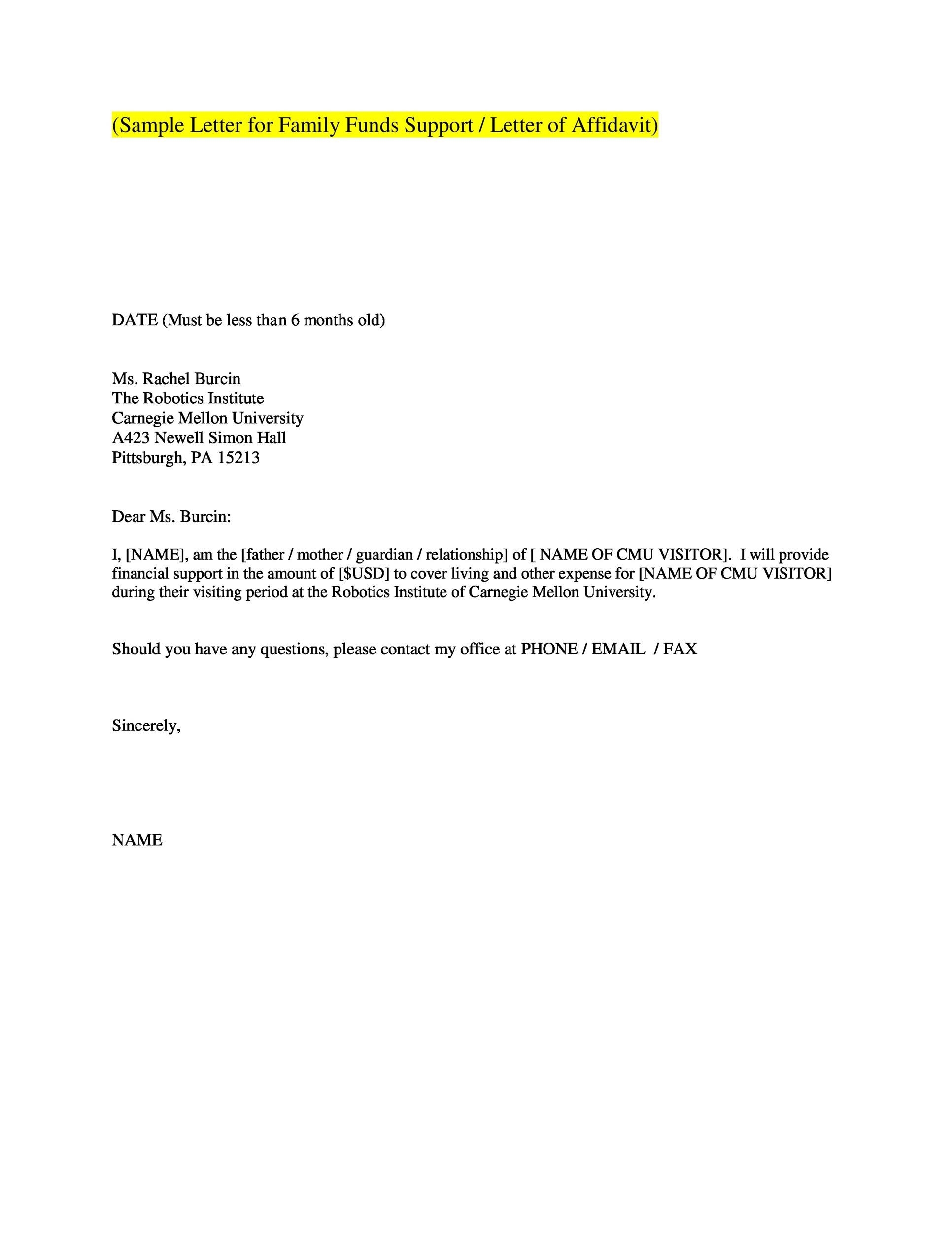 40 Proven Letter Of Support Templates Financial For Grant 