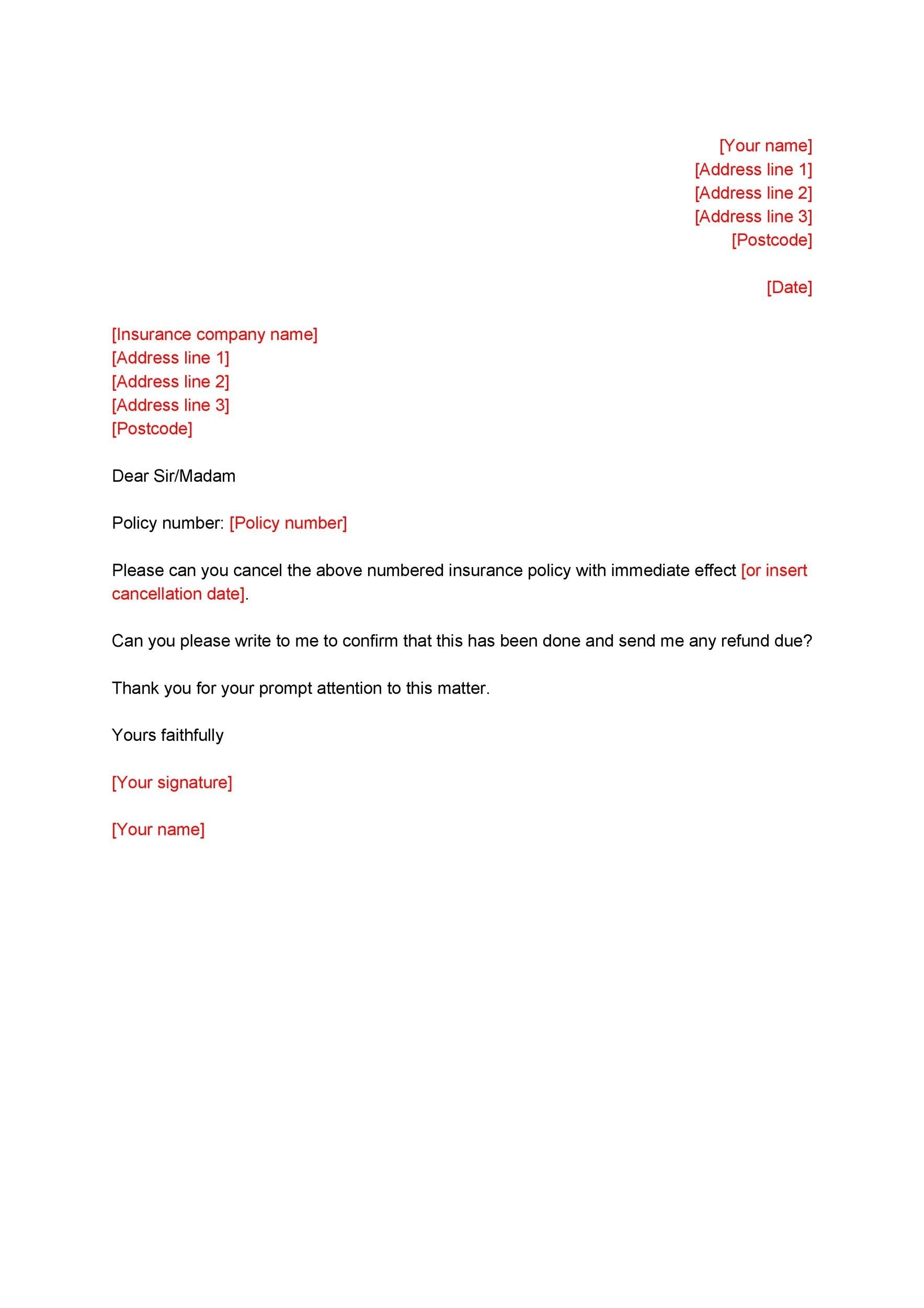 41 Professional Cancellation Letters Gym Insurance Contract MORE 