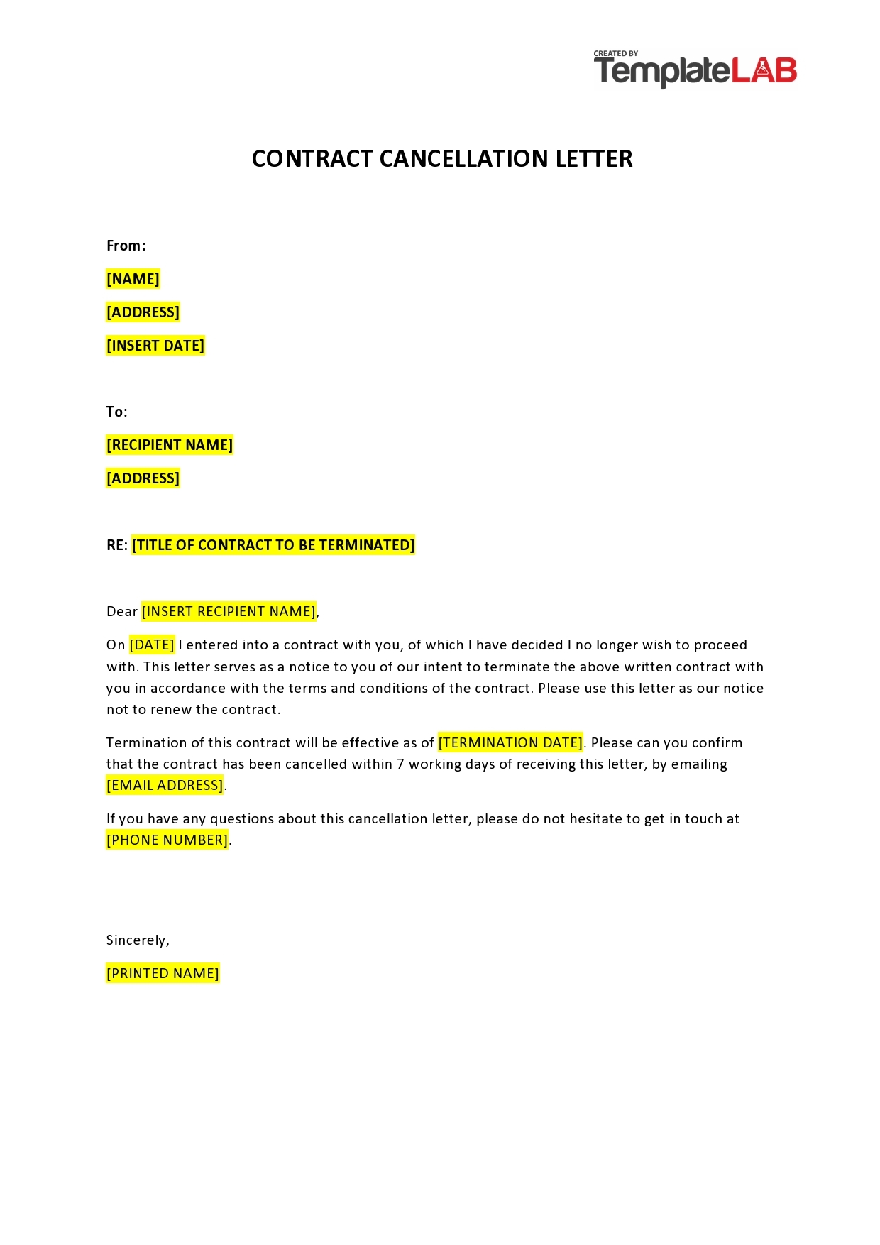 41 Professional Cancellation Letters Gym Insurance Contract MORE 