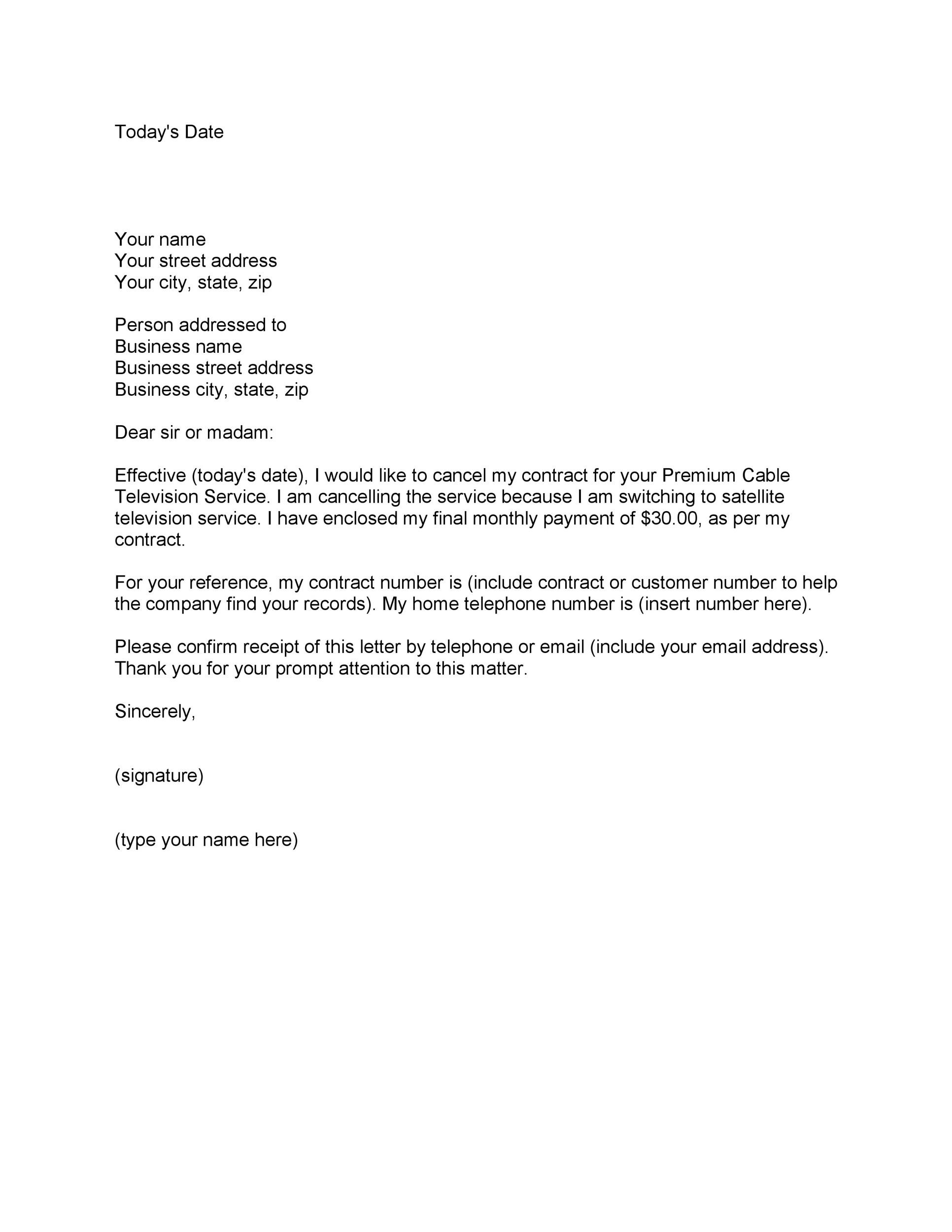 41 Professional Cancellation Letters Gym Insurance Contract MORE 