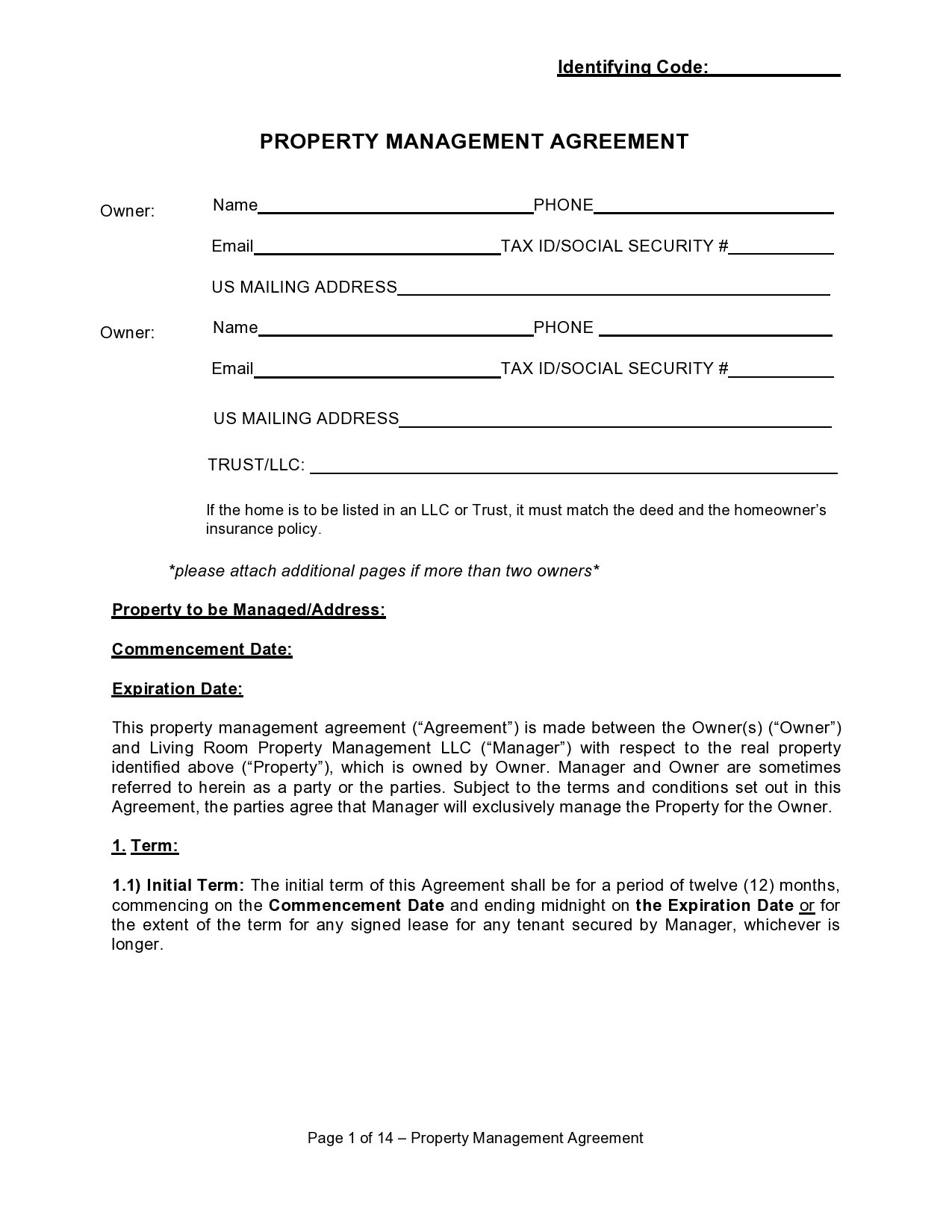 41 Simple Property Management Agreements Word PDF 