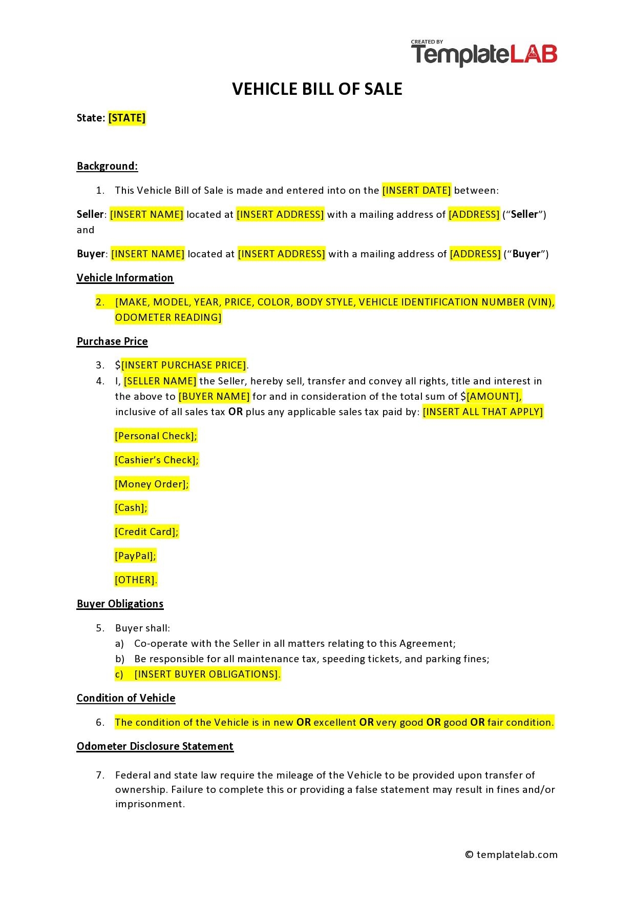 Used Car Sale Contract Pdf