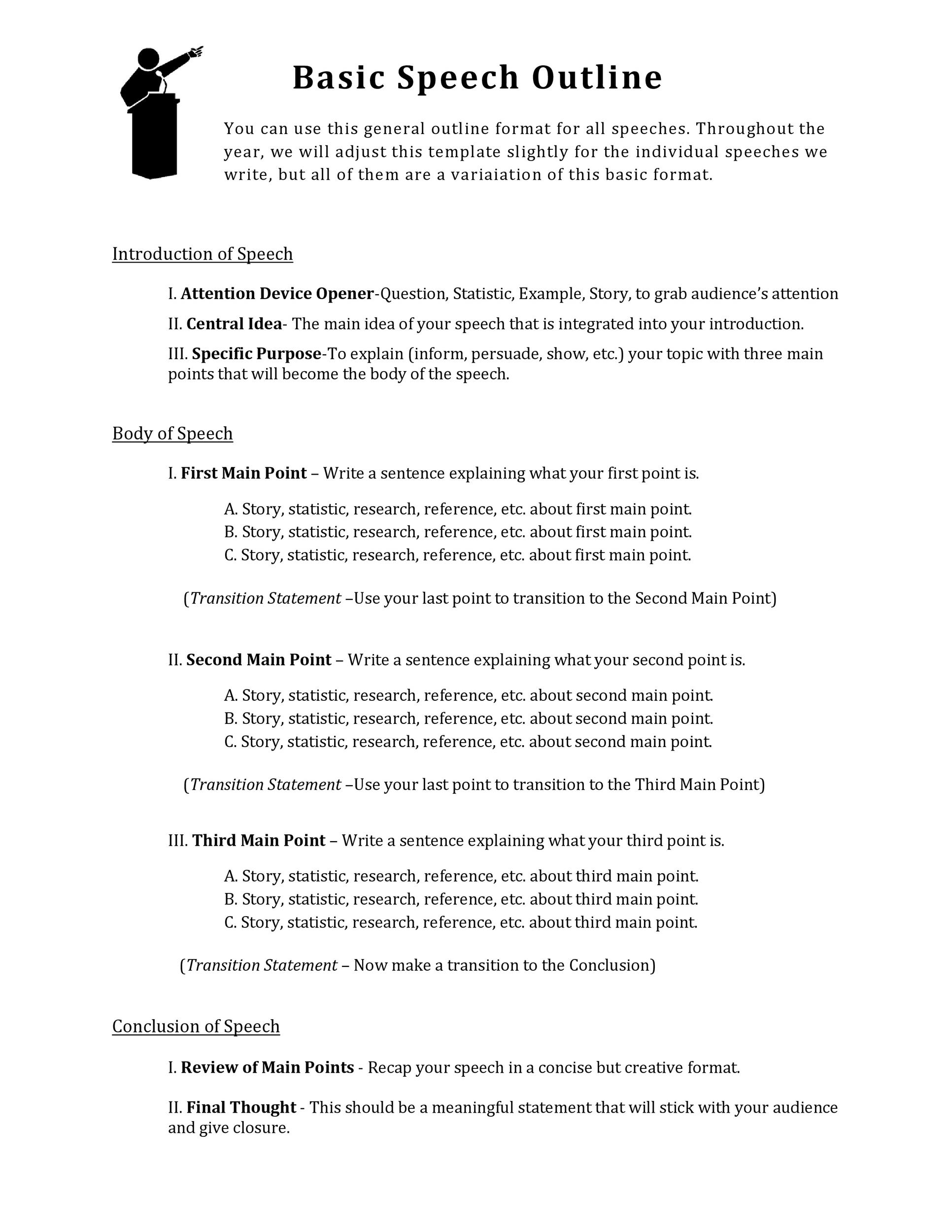 43 Informative Speech Outline Templates Examples