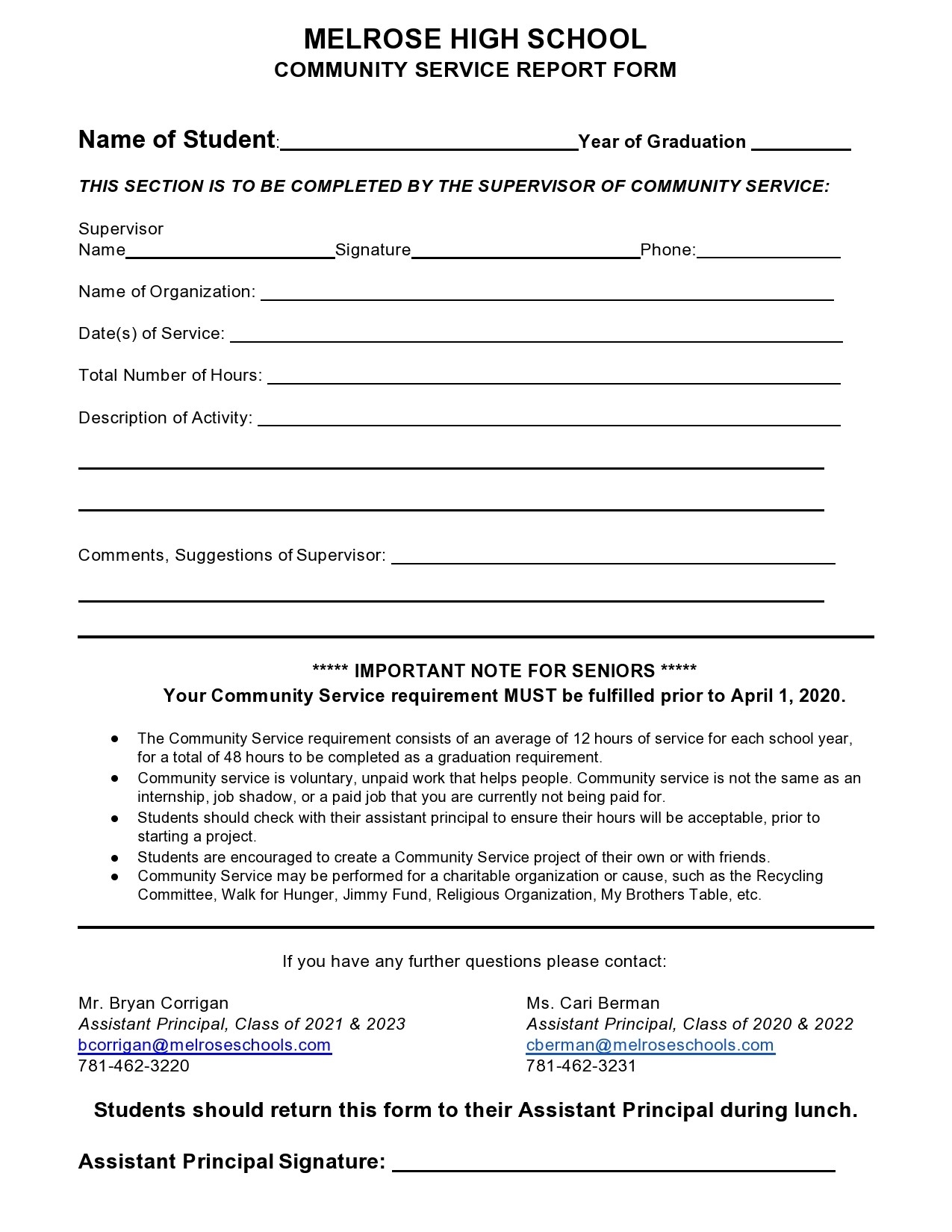 44 Printable Community Service Forms MS Word TemplateLab