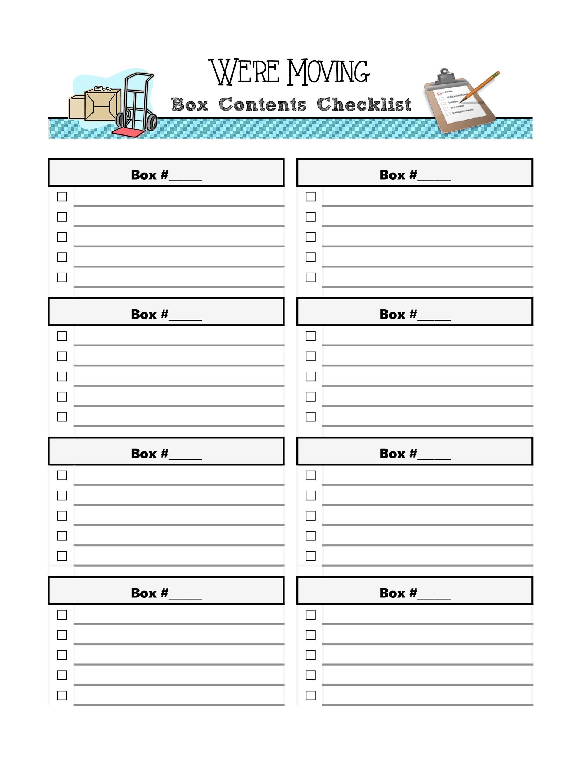 Moving Checklist Pdf Free Download