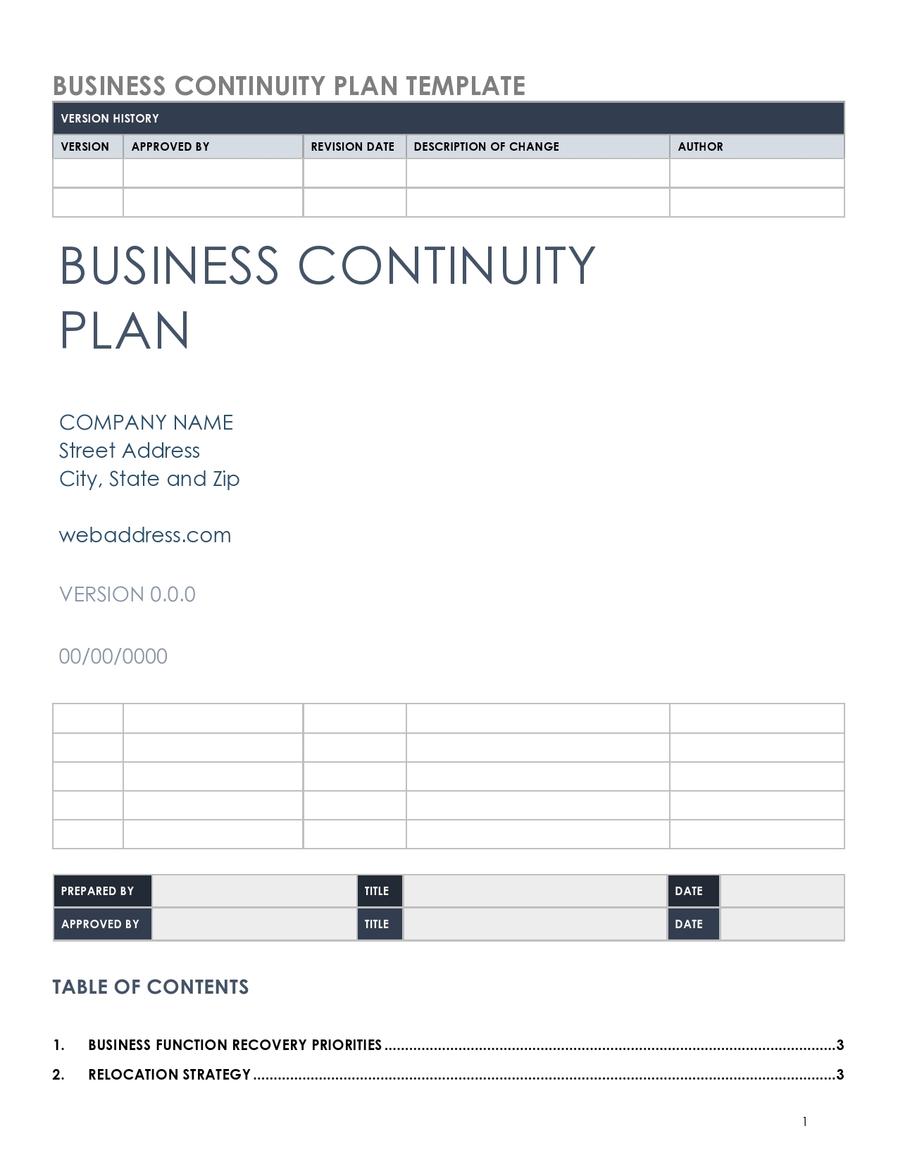 46 Best Business Continuity Plan Templates Word PDF 
