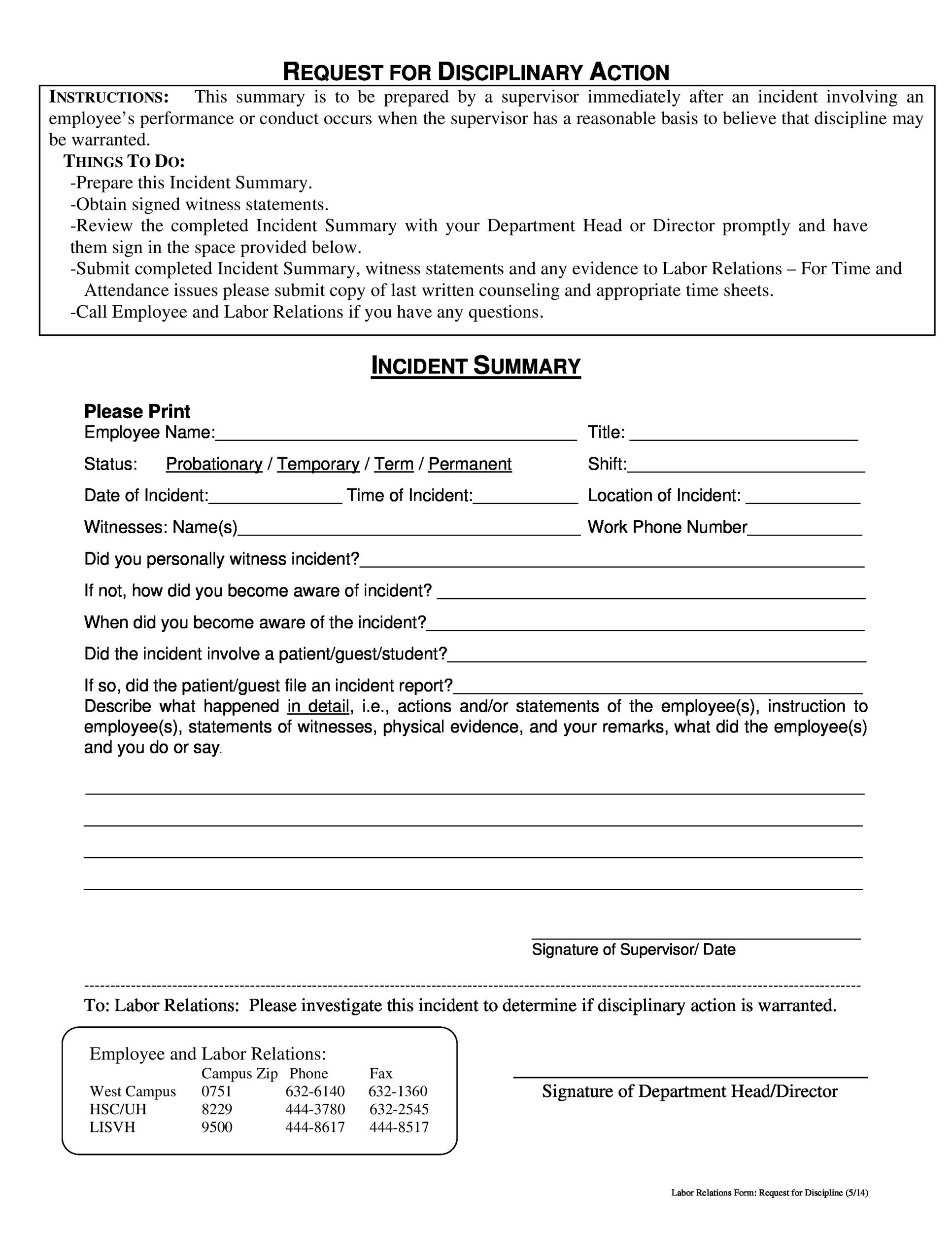 46 Effective Employee Write Up Forms Disciplinary Action Forms 