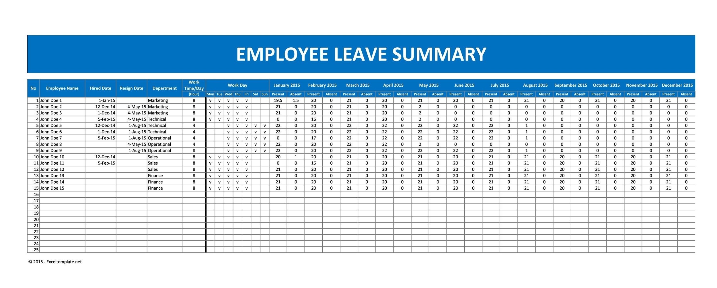 Pto Tracker Excel Template 2023