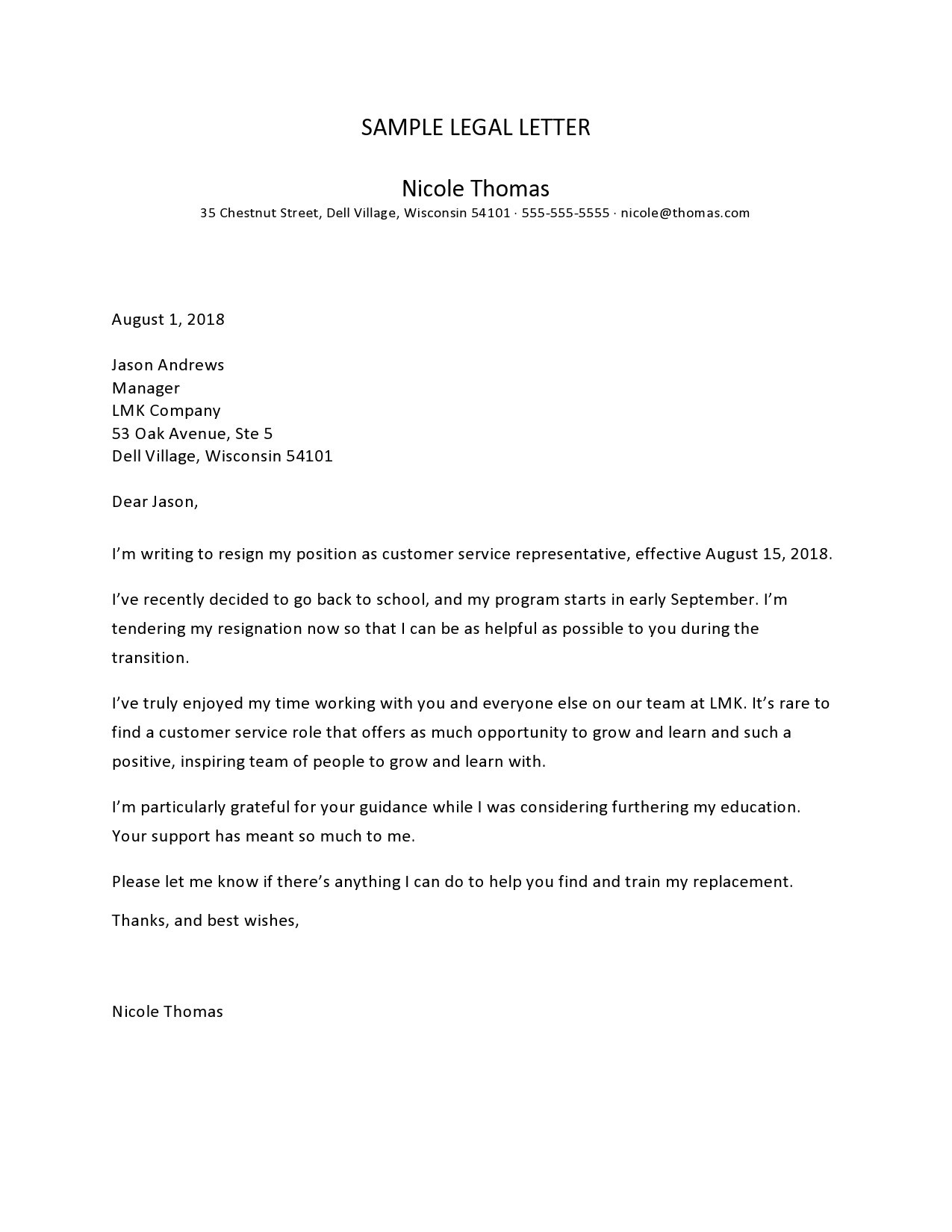 47 Professional Legal Letter Formats Templates TemplateLab