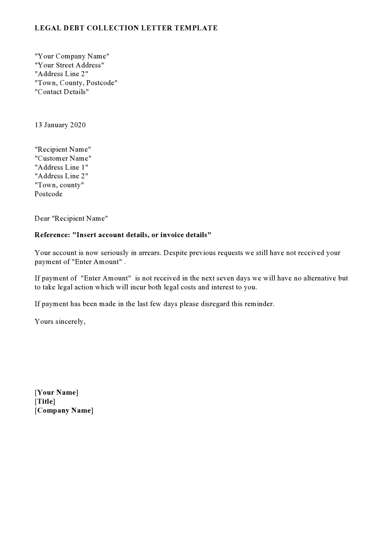 47 Professional Legal Letter Formats Templates TemplateLab