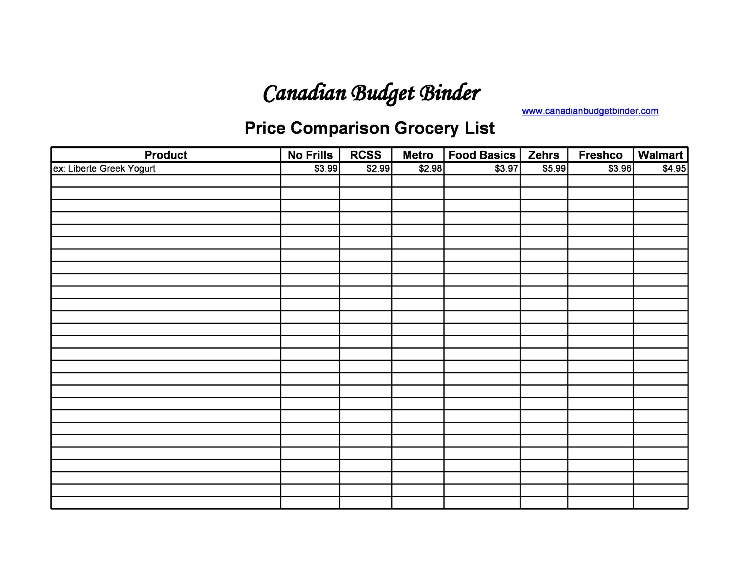 48 Stunning Price Comparison Templates Excel Word TemplateLab