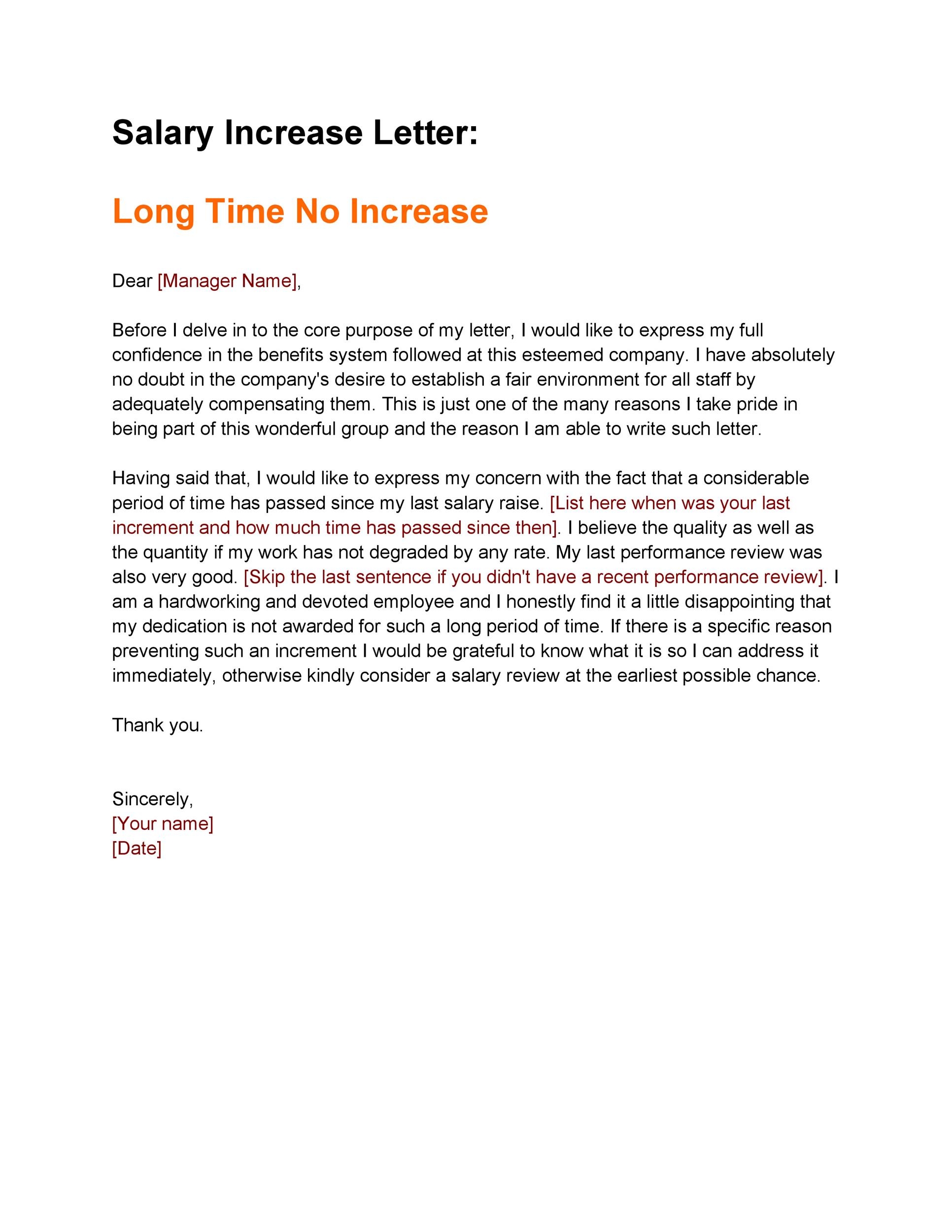 Letter For Salary Increase To Employer
