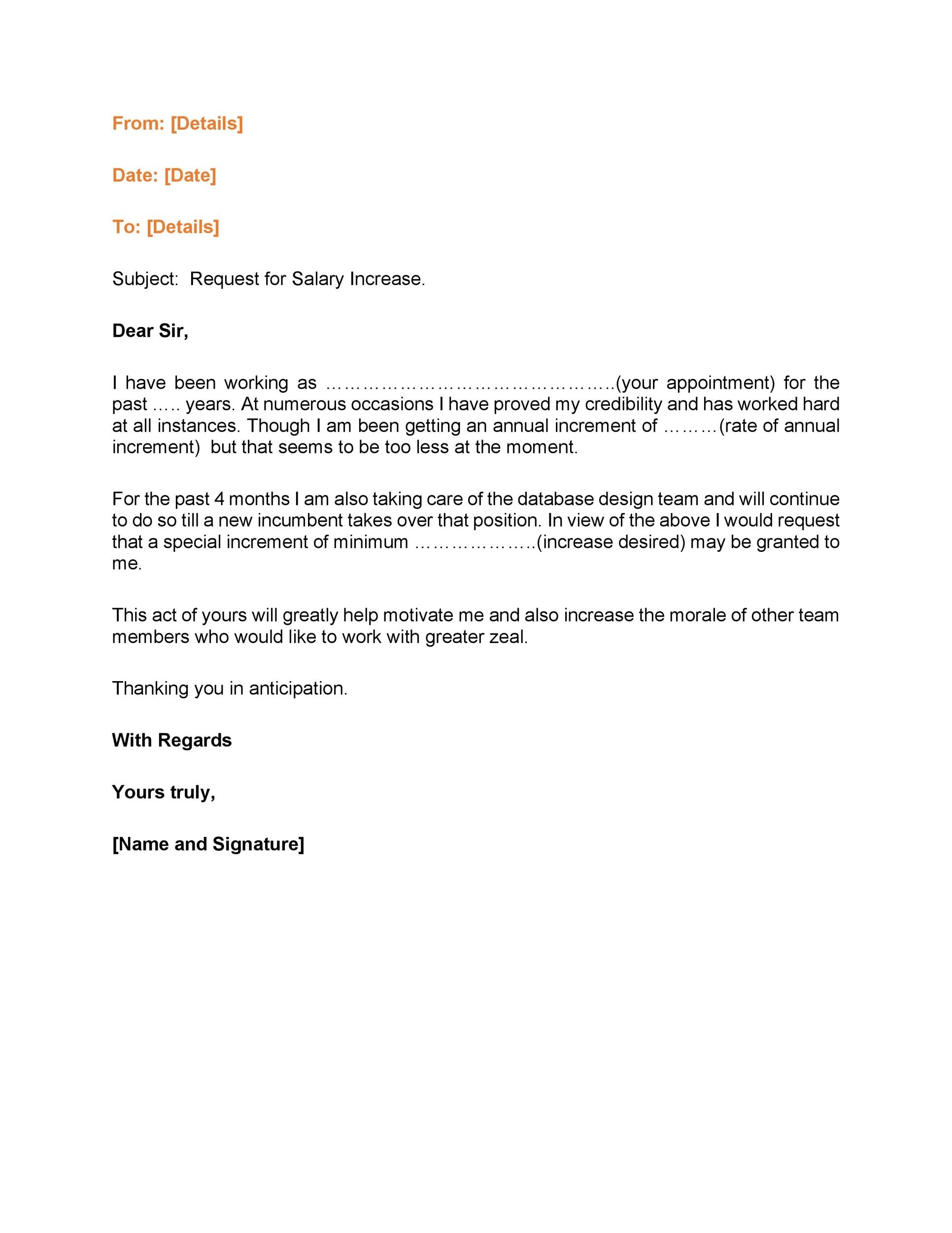 50 Best Salary Increase Letters How To Ask For A Raise TemplateLab