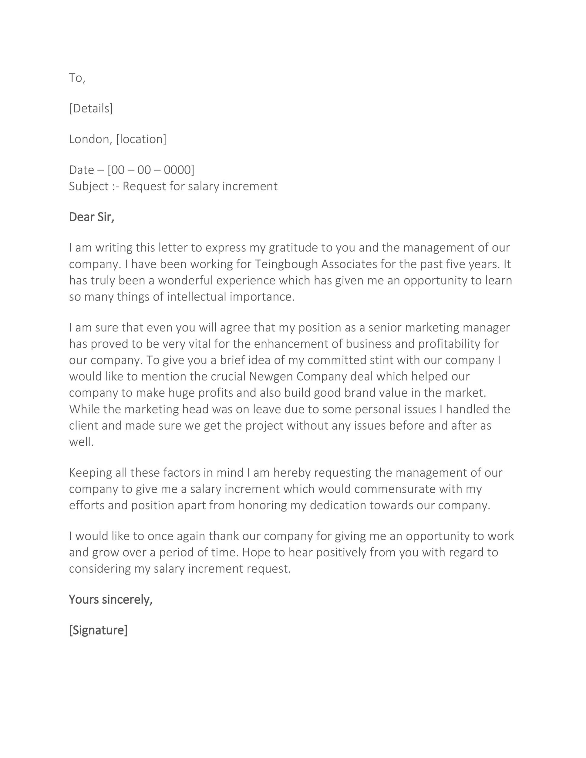 50 Best Salary Increase Letters How To Ask For A Raise TemplateLab