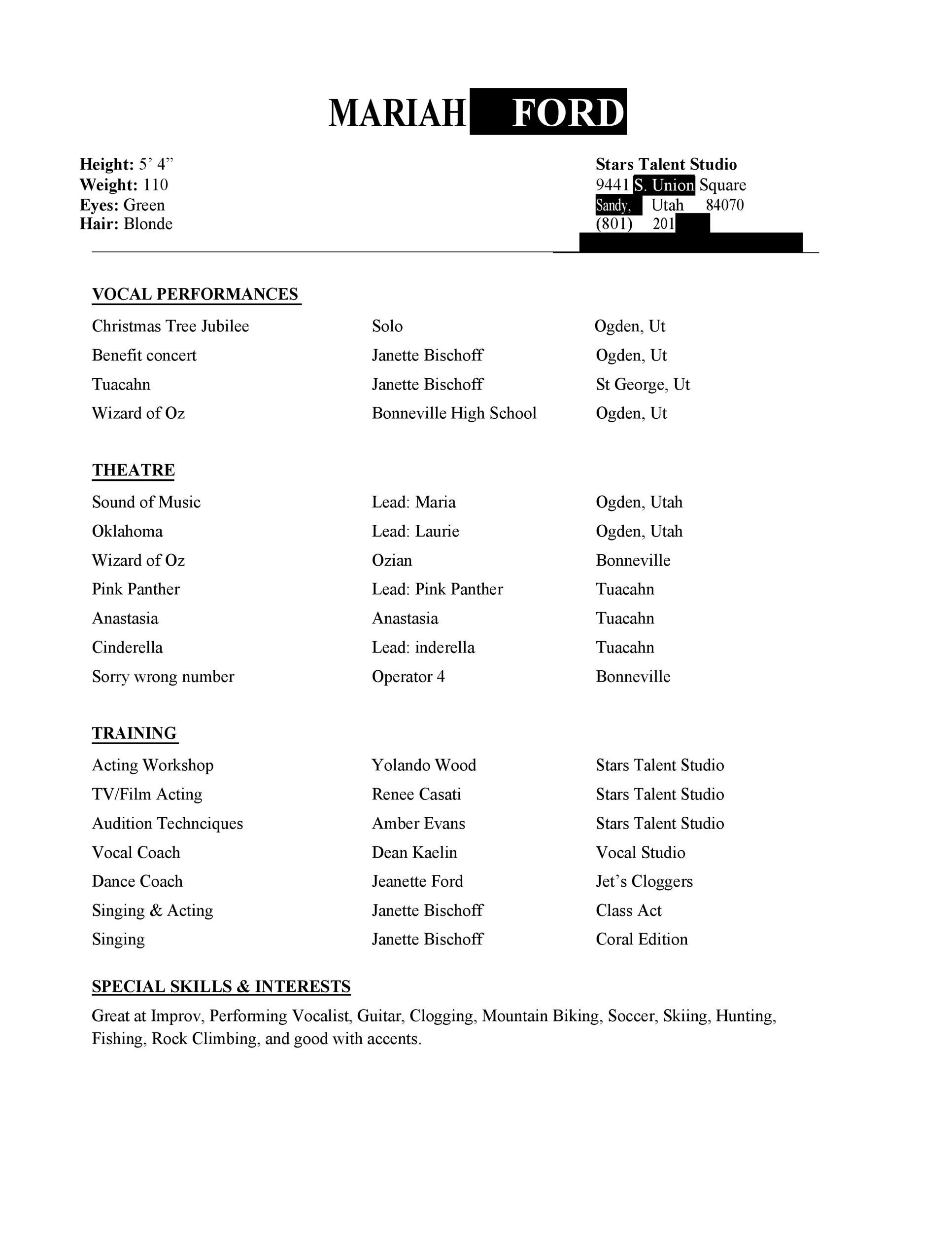 50 FREE Acting Resume Templates Word Google Docs TemplateLab