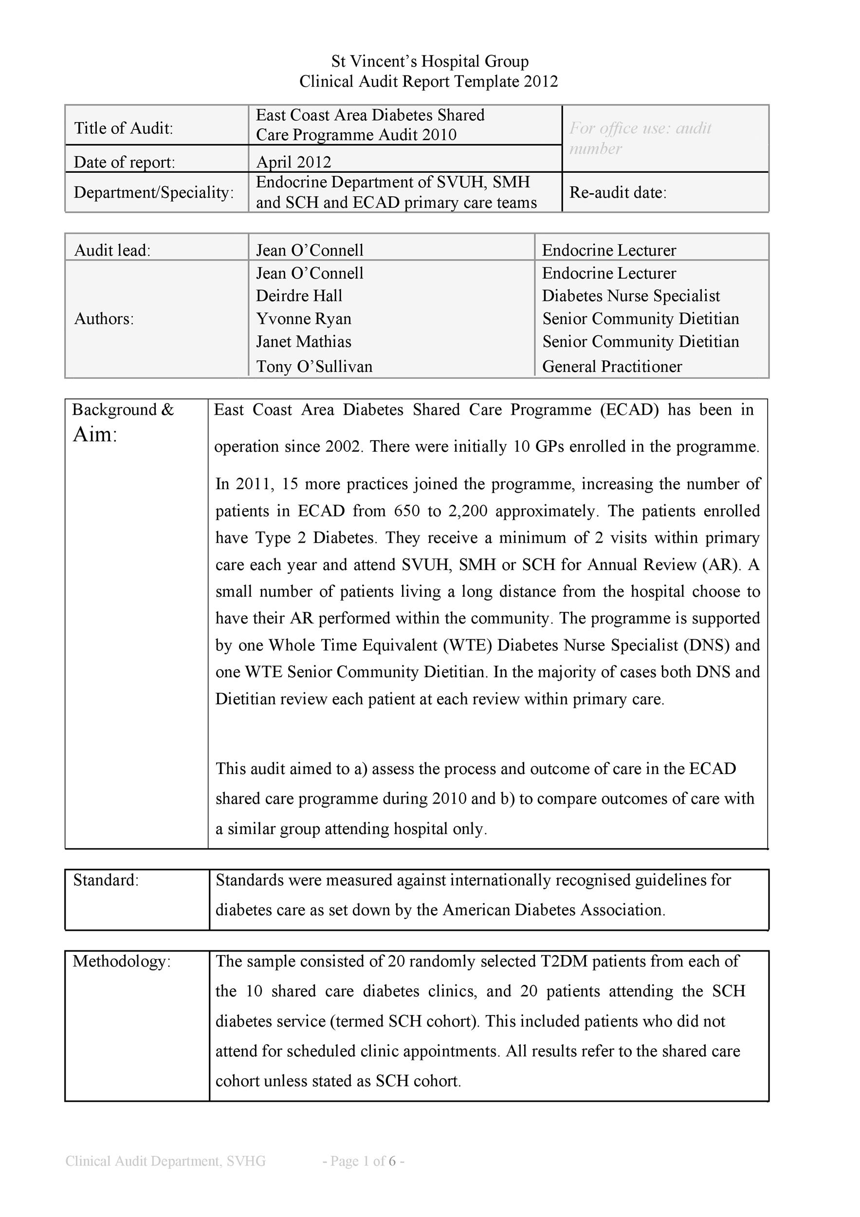 50 Free Audit Report Templates Internal Audit Reports TemplateLab