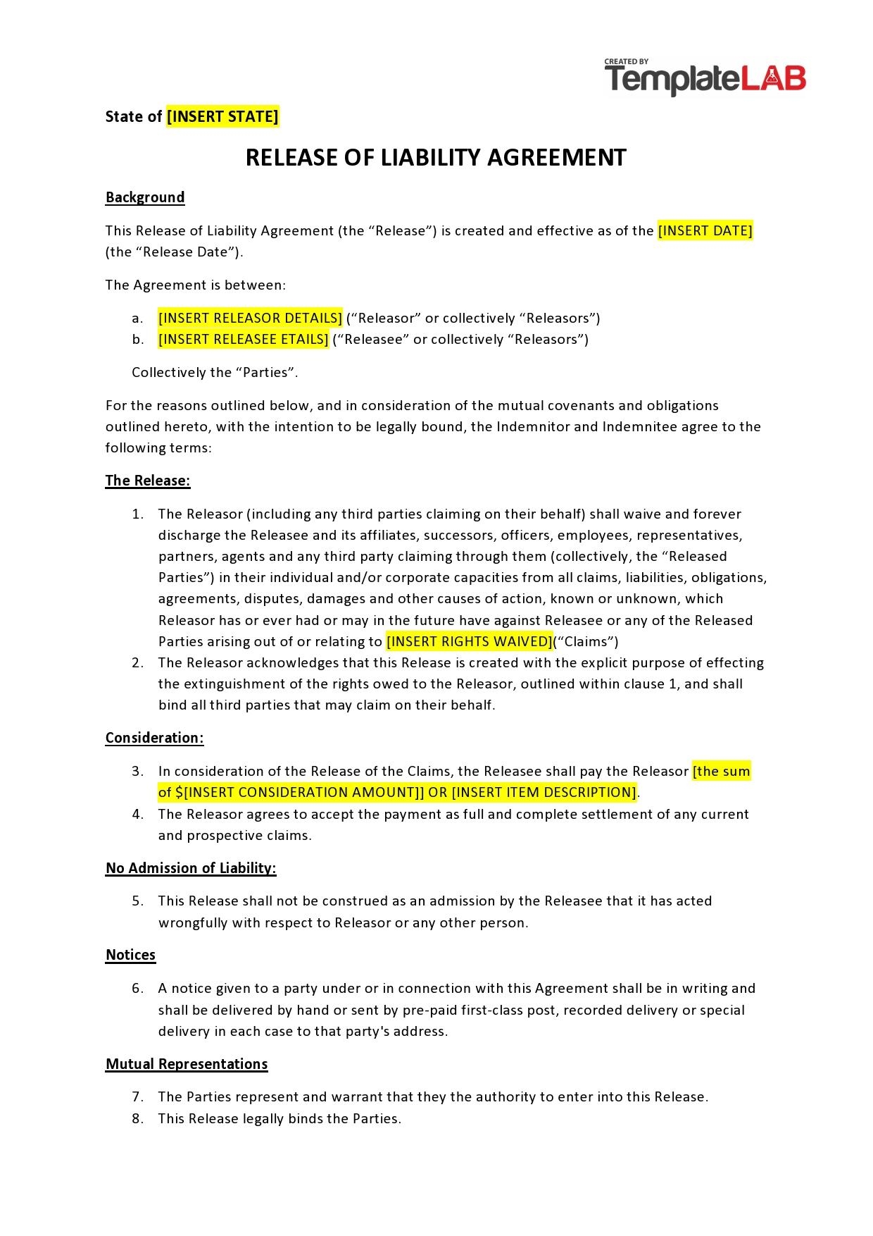 Waiver Of Liability Form Pdf Free Download