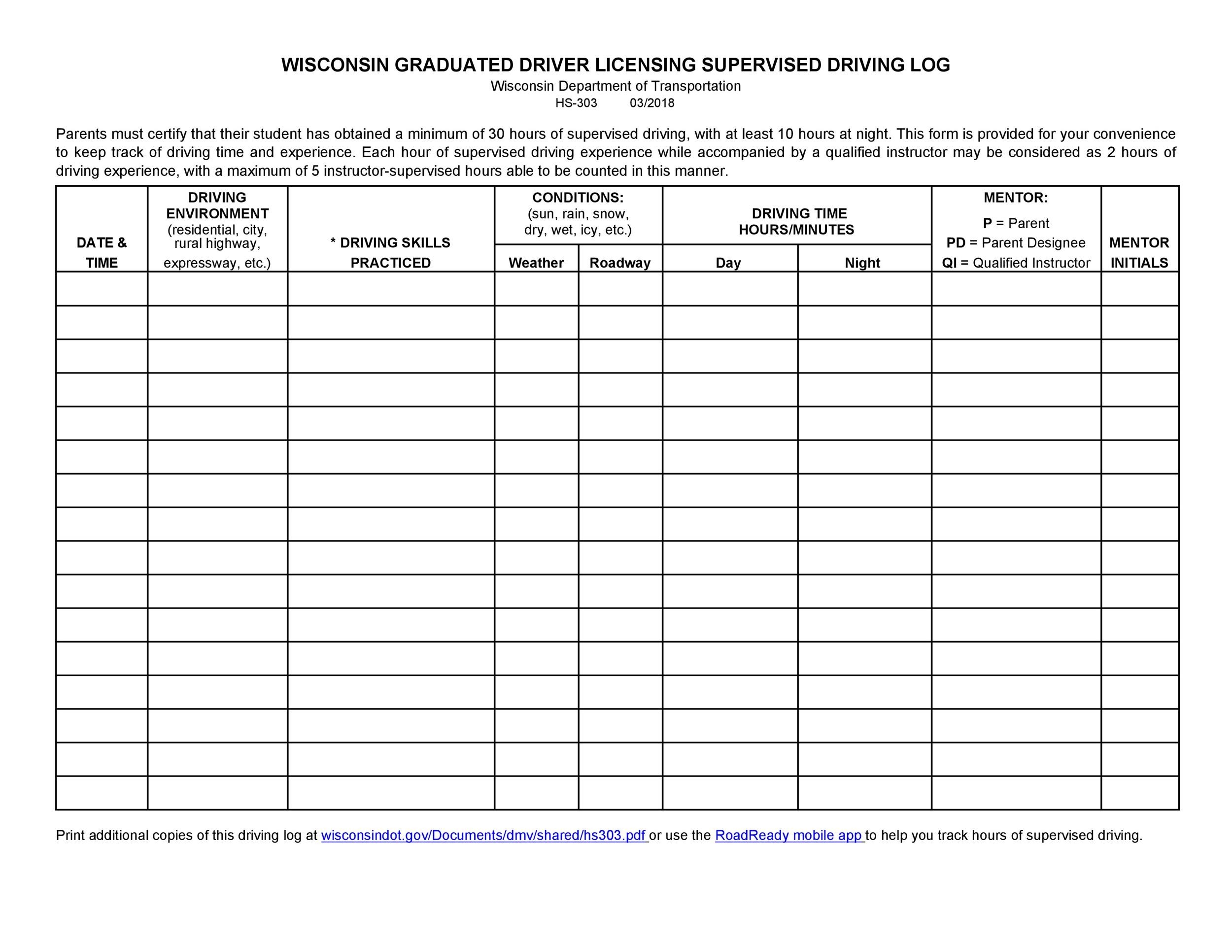 50 Printable Driver s Daily Log Books Templates Examples 