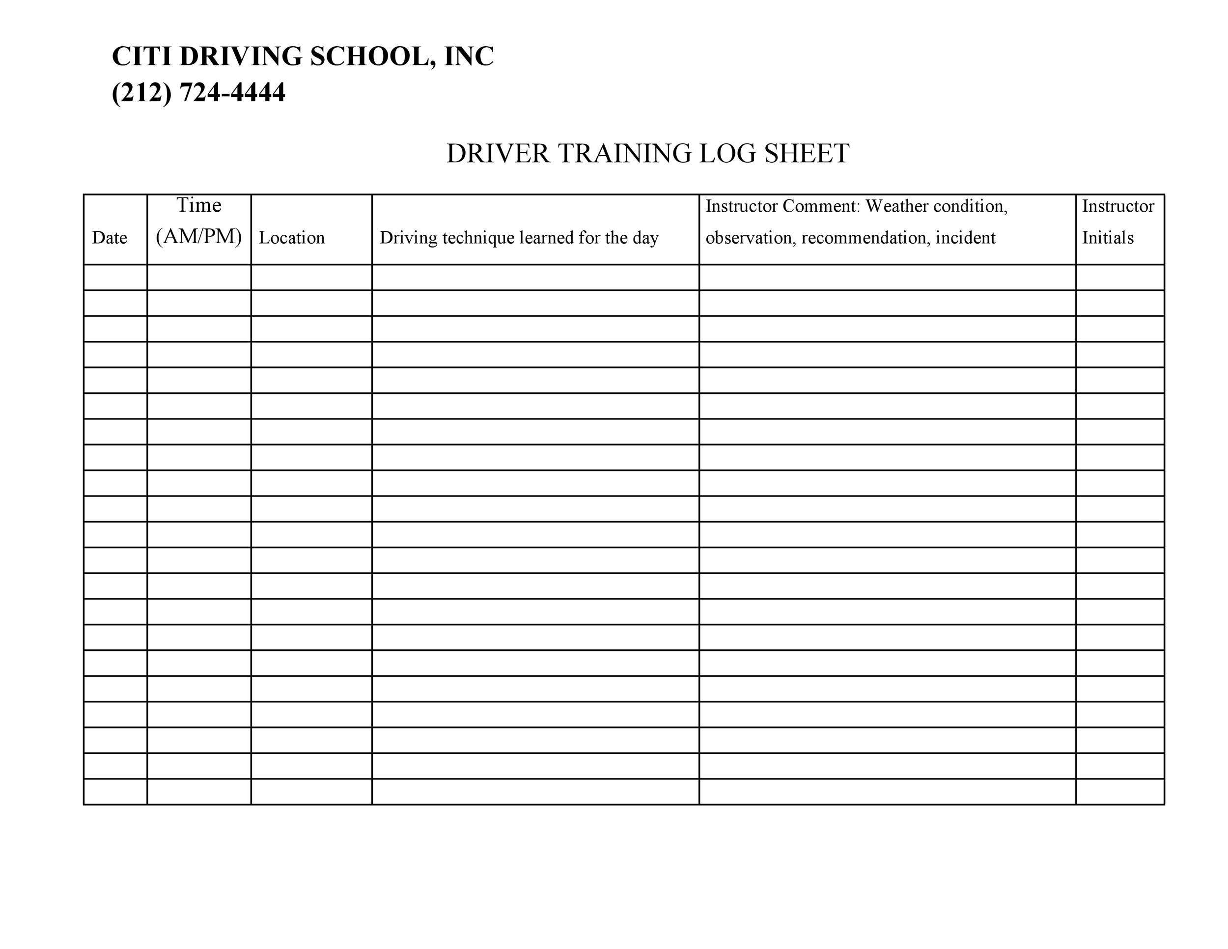Truck Driver Daily Log Sheet Pdf